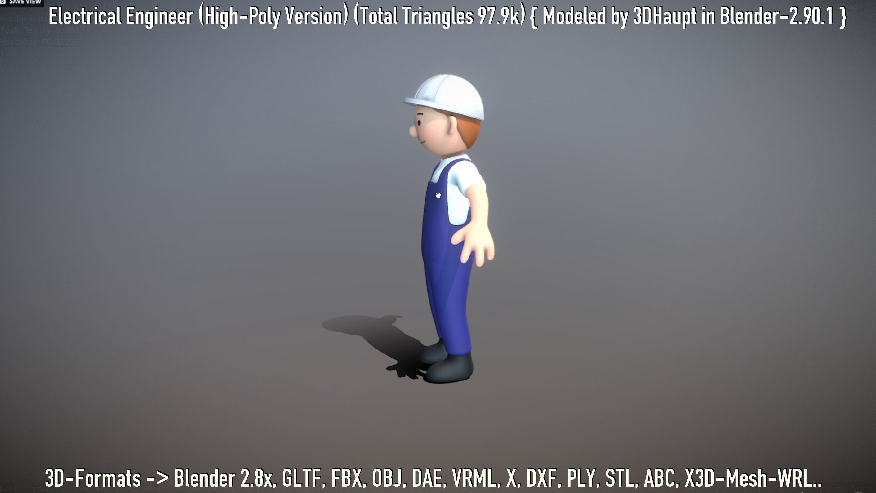 Electrical Engineer High-Poly Version Not Rigged 3D model_117