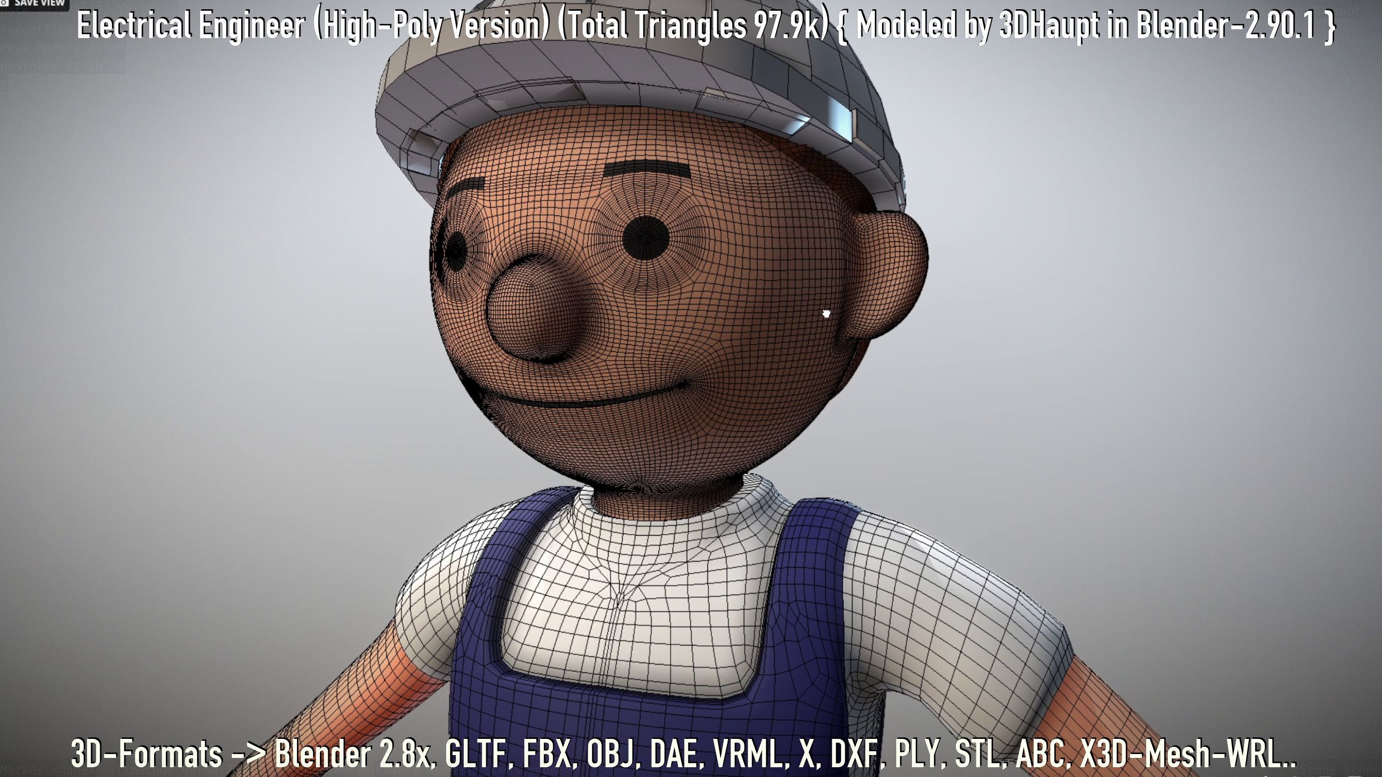 Electrical Engineer High-Poly Version Not Rigged 3D model_79