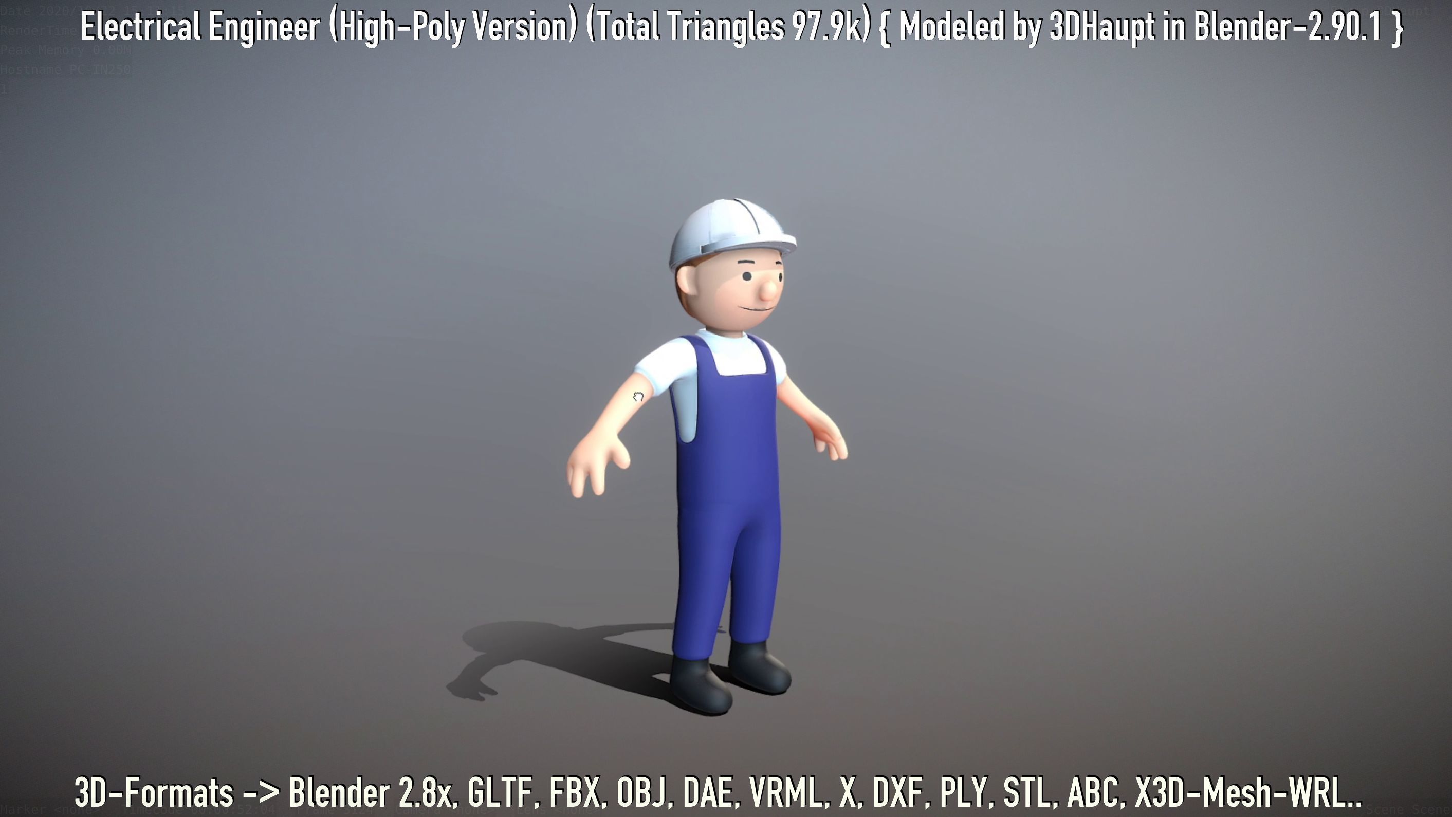 Electrical Engineer High-Poly Version Not Rigged 3D model_126