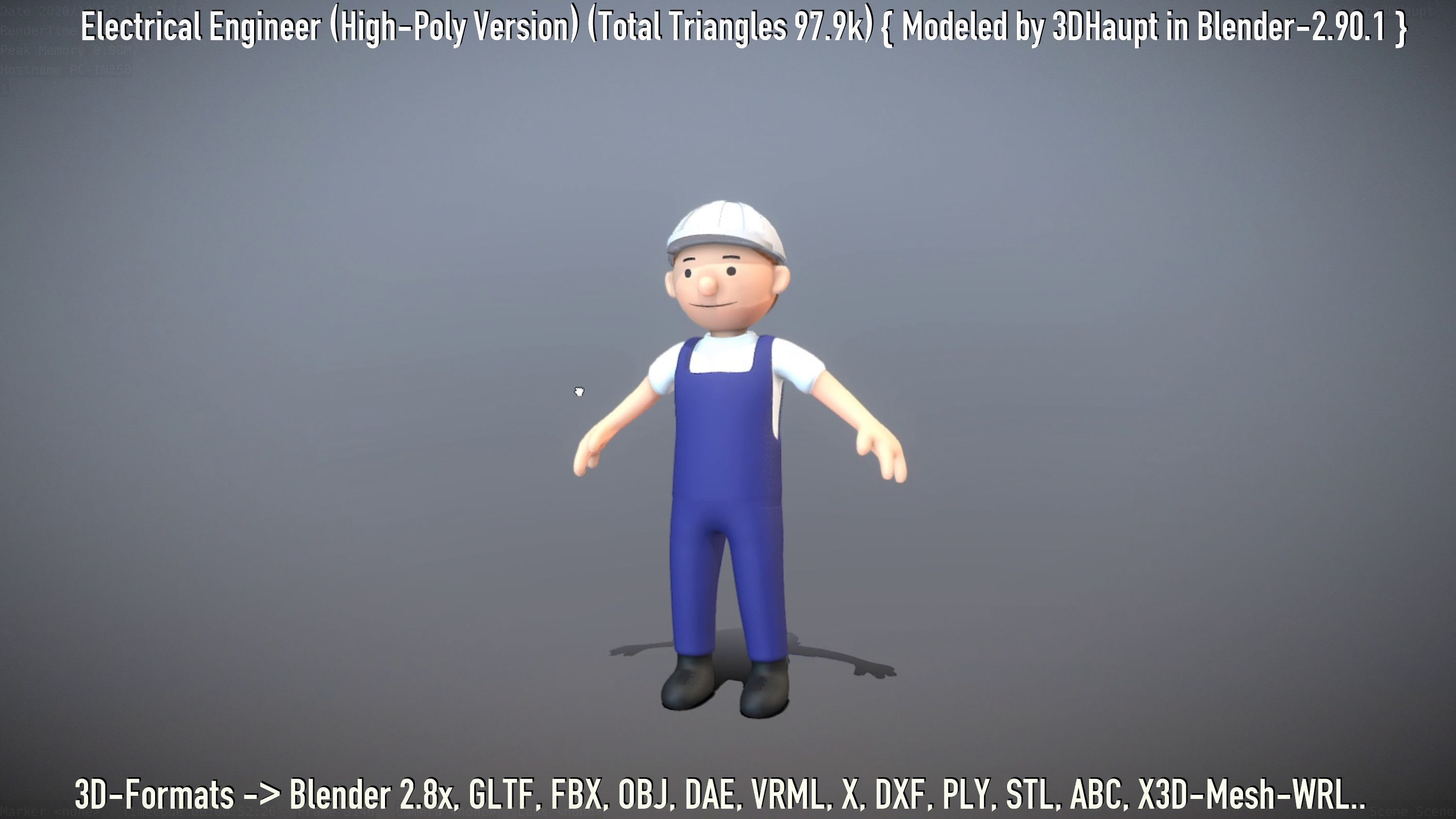 Electrical Engineer High-Poly Version Not Rigged 3D model_41
