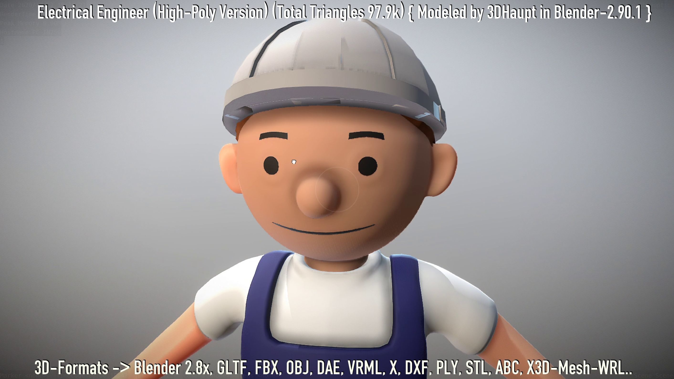 Electrical Engineer High-Poly Version Not Rigged 3D model_101