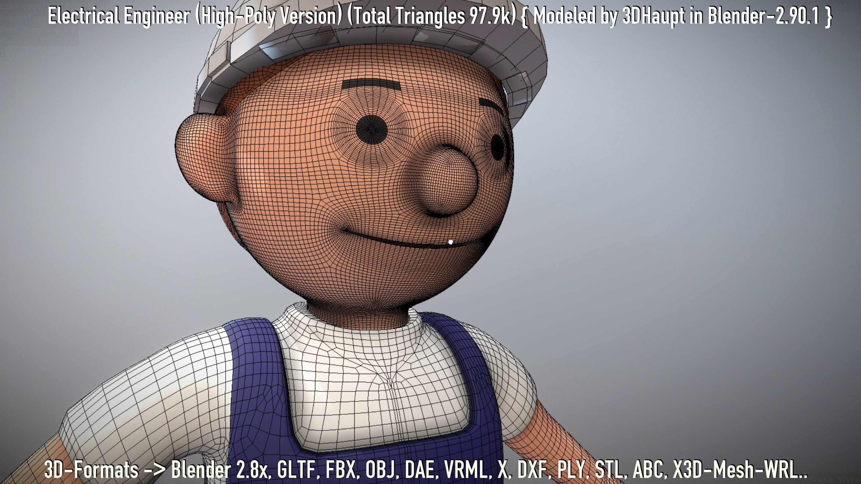 Electrical Engineer High-Poly Version Not Rigged 3D model_90