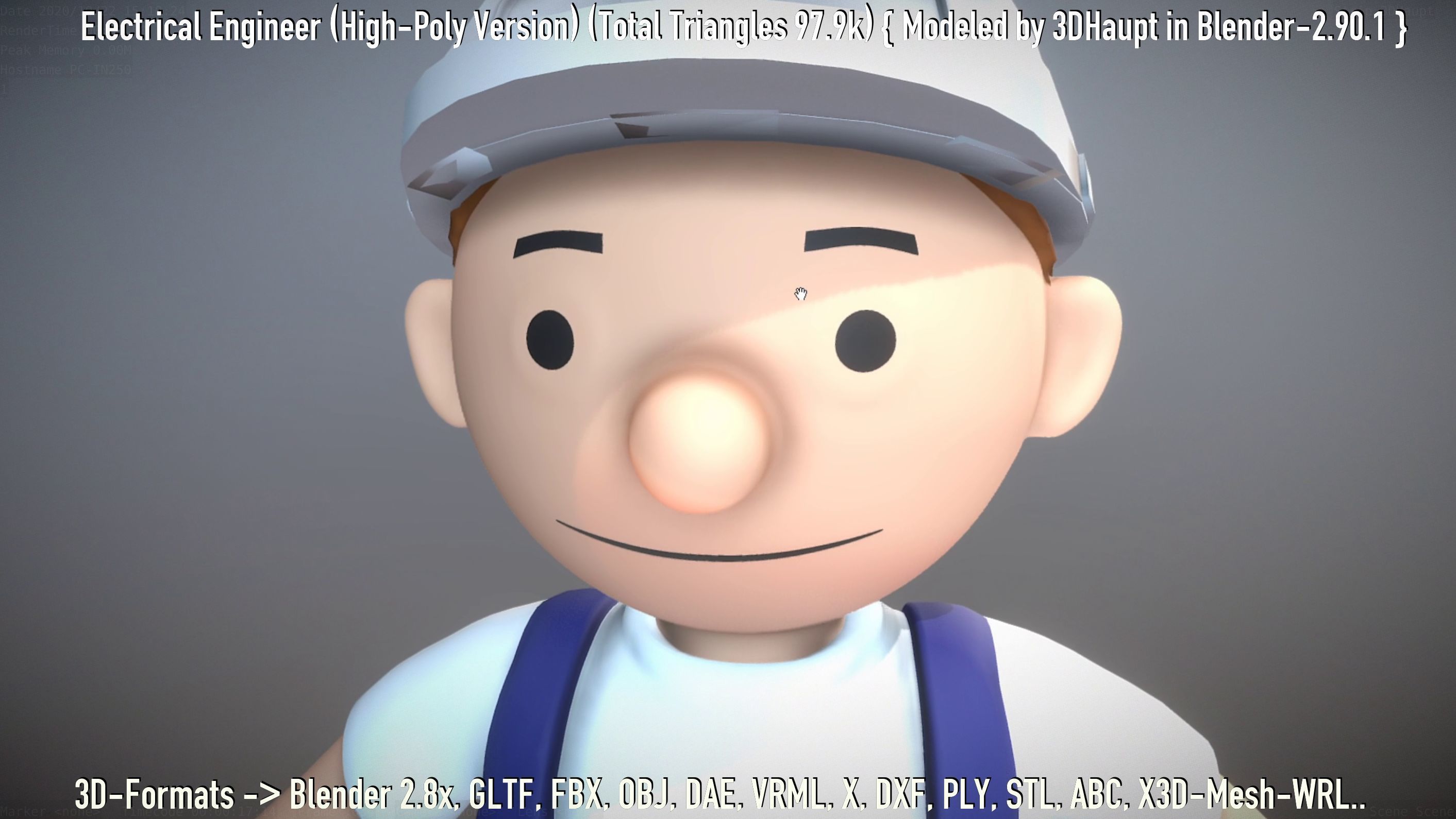 Electrical Engineer High-Poly Version Not Rigged 3D model_153