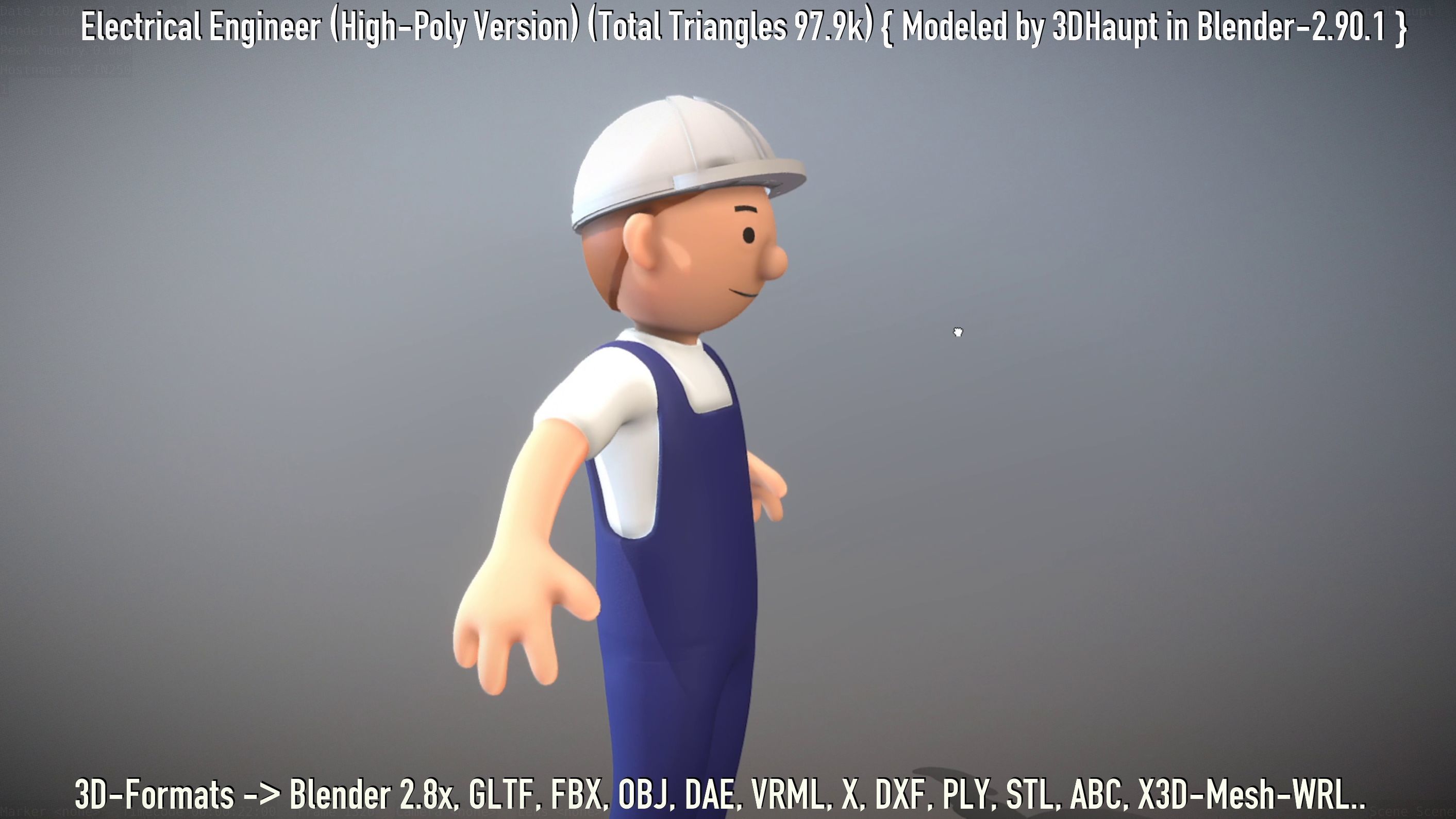 Electrical Engineer High-Poly Version Not Rigged 3D model_112