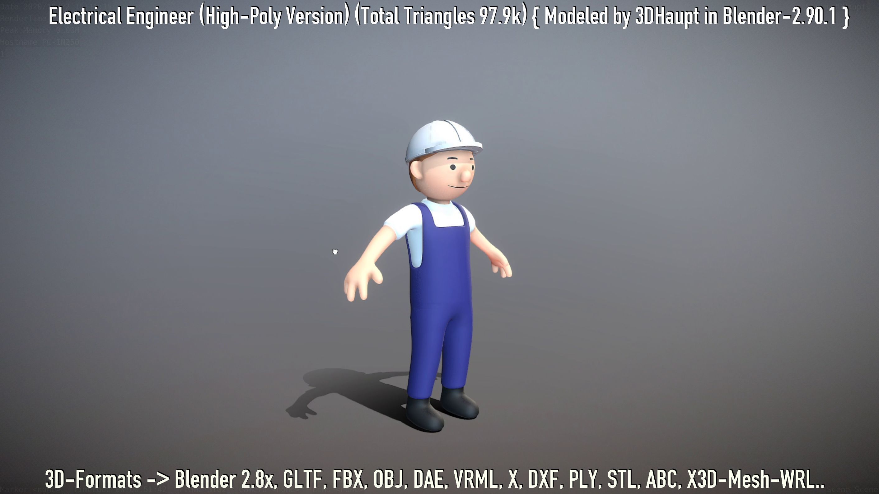 Electrical Engineer High-Poly Version Not Rigged 3D model_131