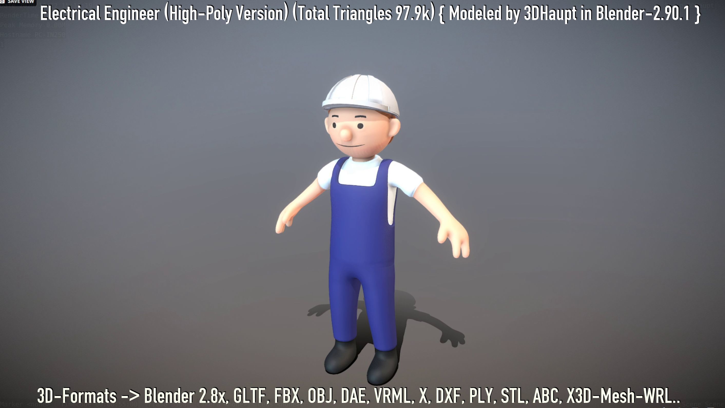 Electrical Engineer High-Poly Version Not Rigged 3D model_70