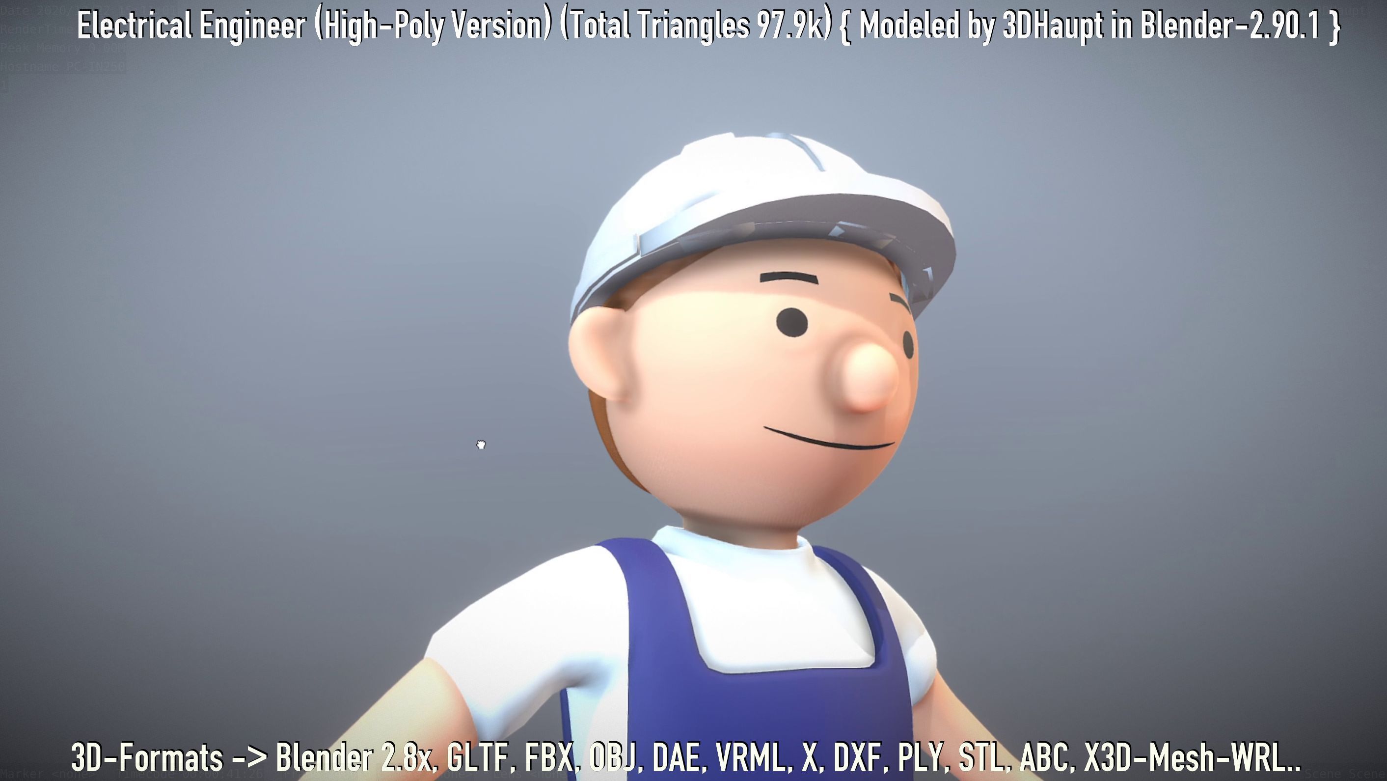 Electrical Engineer High-Poly Version Not Rigged 3D model_63