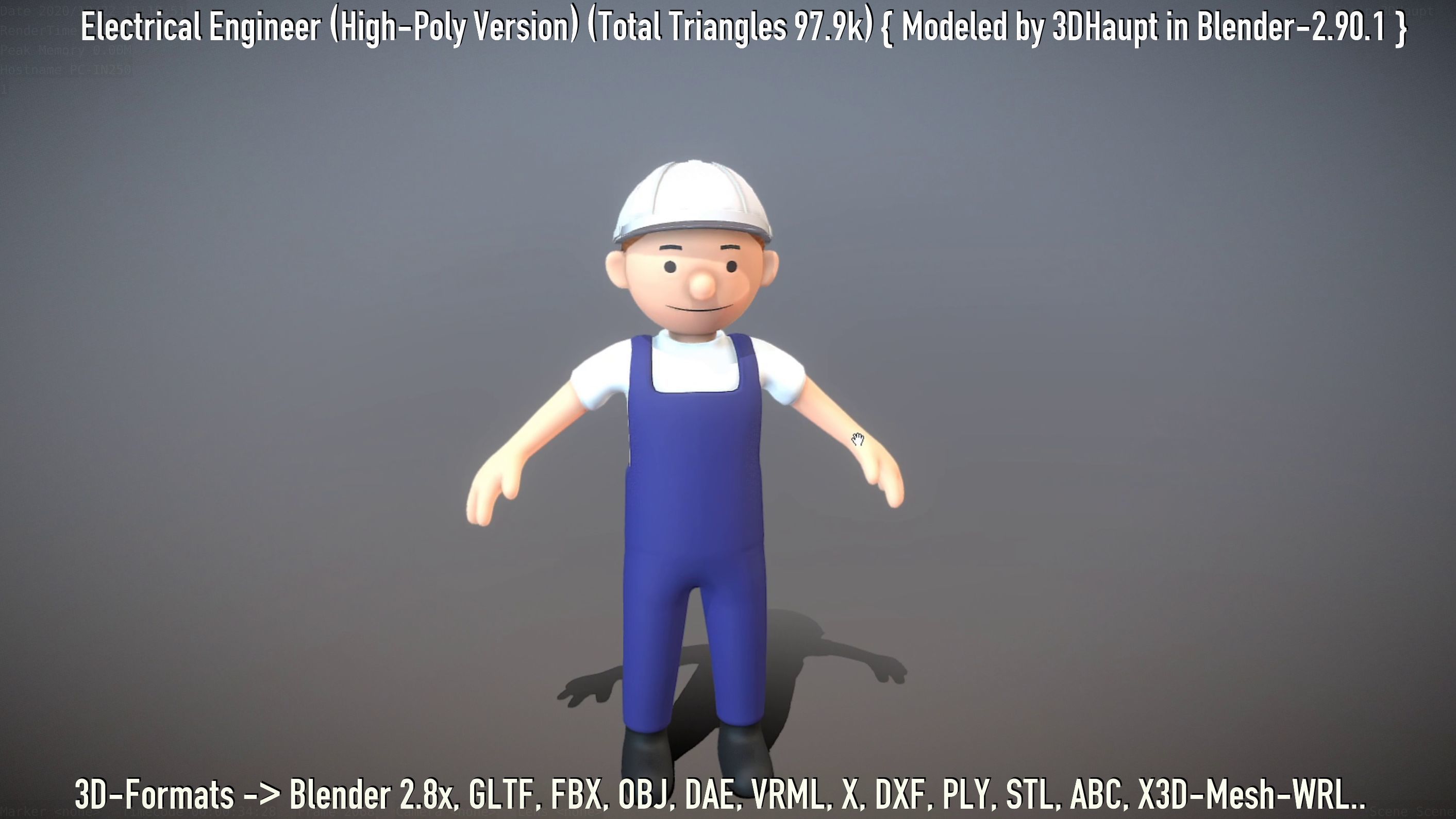 Electrical Engineer High-Poly Version Not Rigged 3D model_114