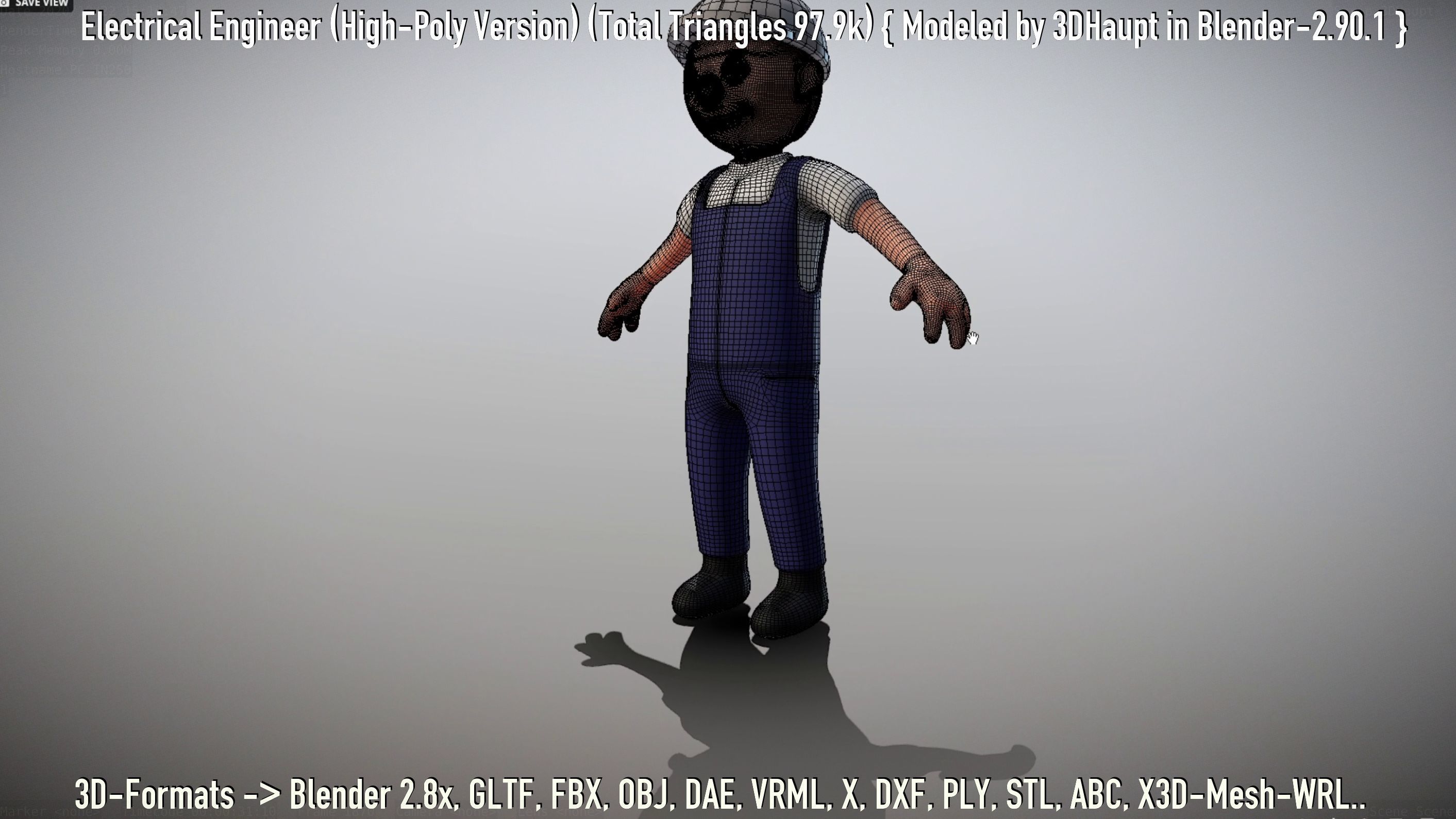 Electrical Engineer High-Poly Version Not Rigged 3D model_58