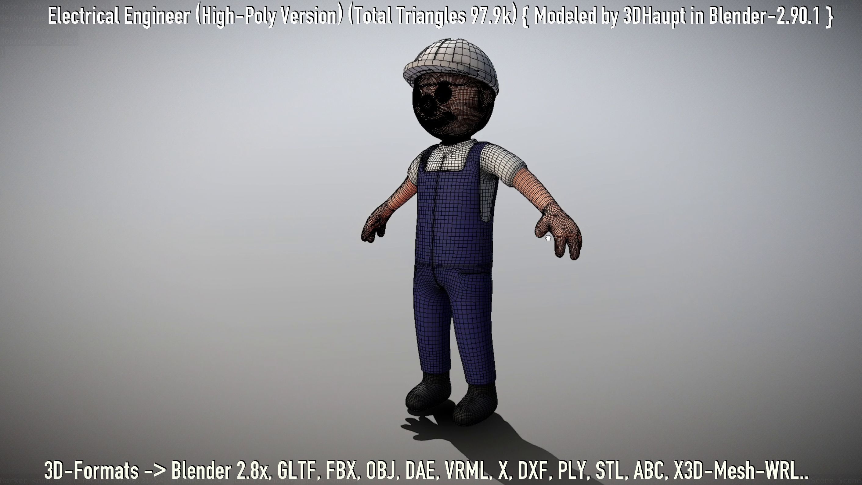 Electrical Engineer High-Poly Version Not Rigged 3D model_54