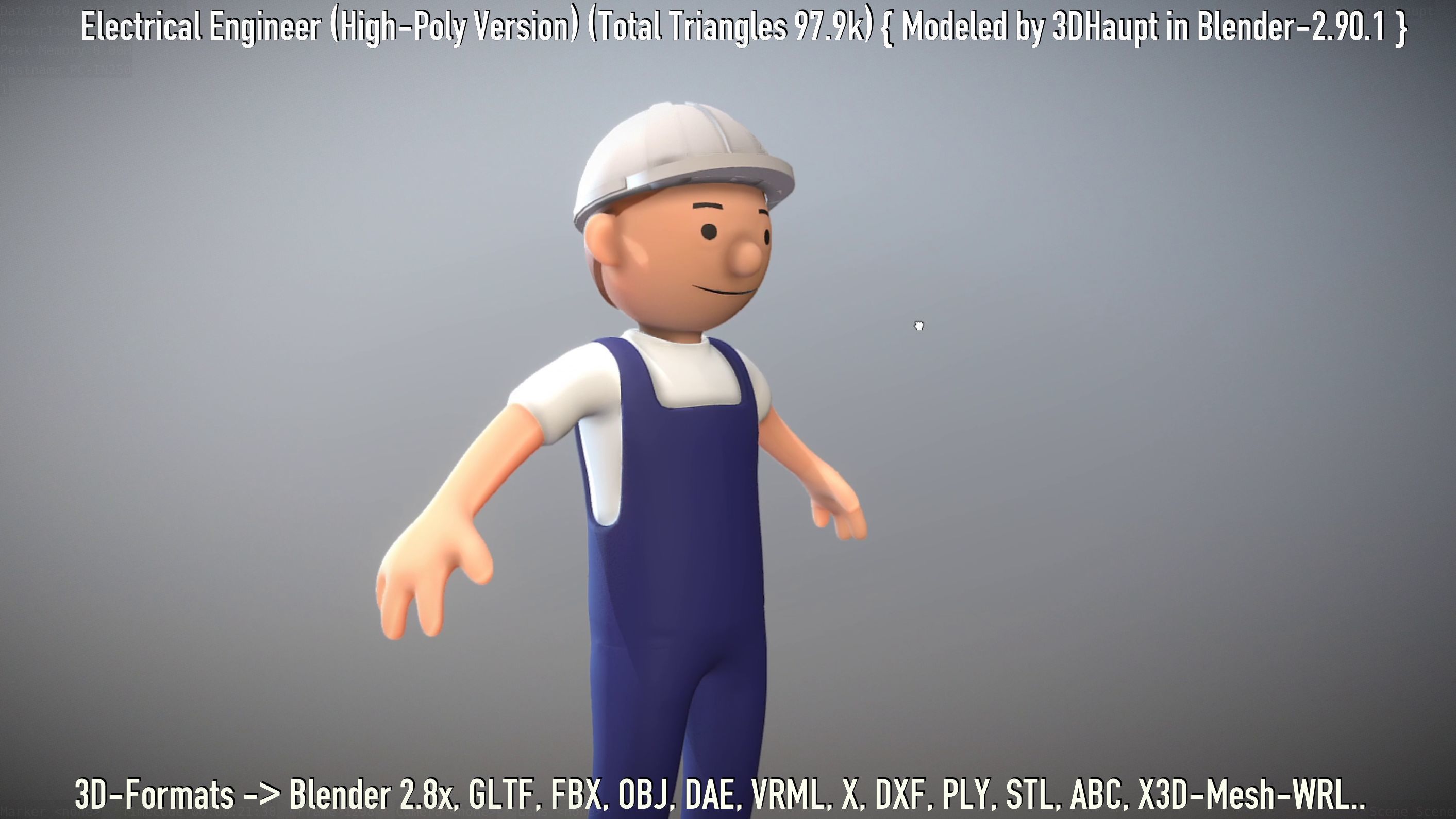 Electrical Engineer High-Poly Version Not Rigged 3D model_50