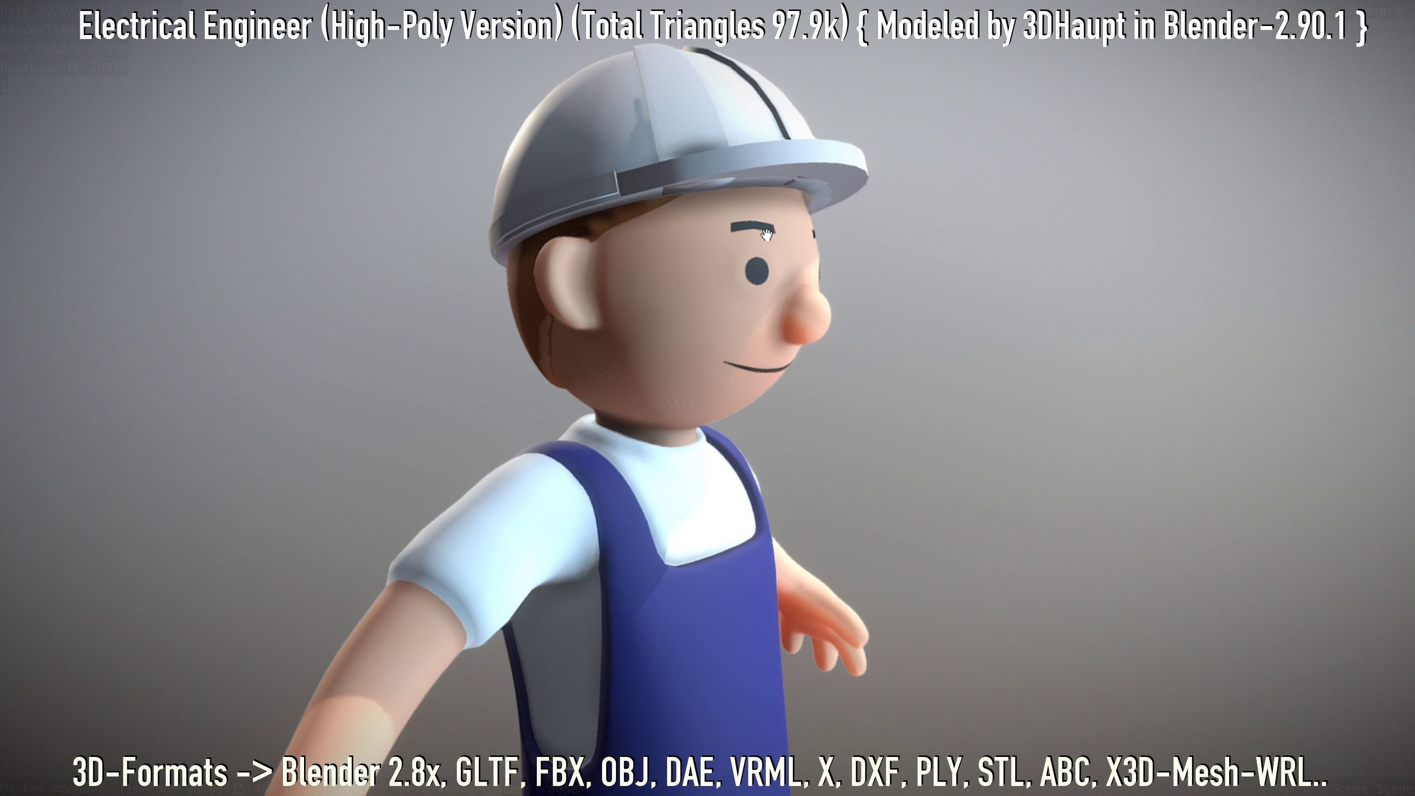 Electrical Engineer High-Poly Version Not Rigged 3D model_31