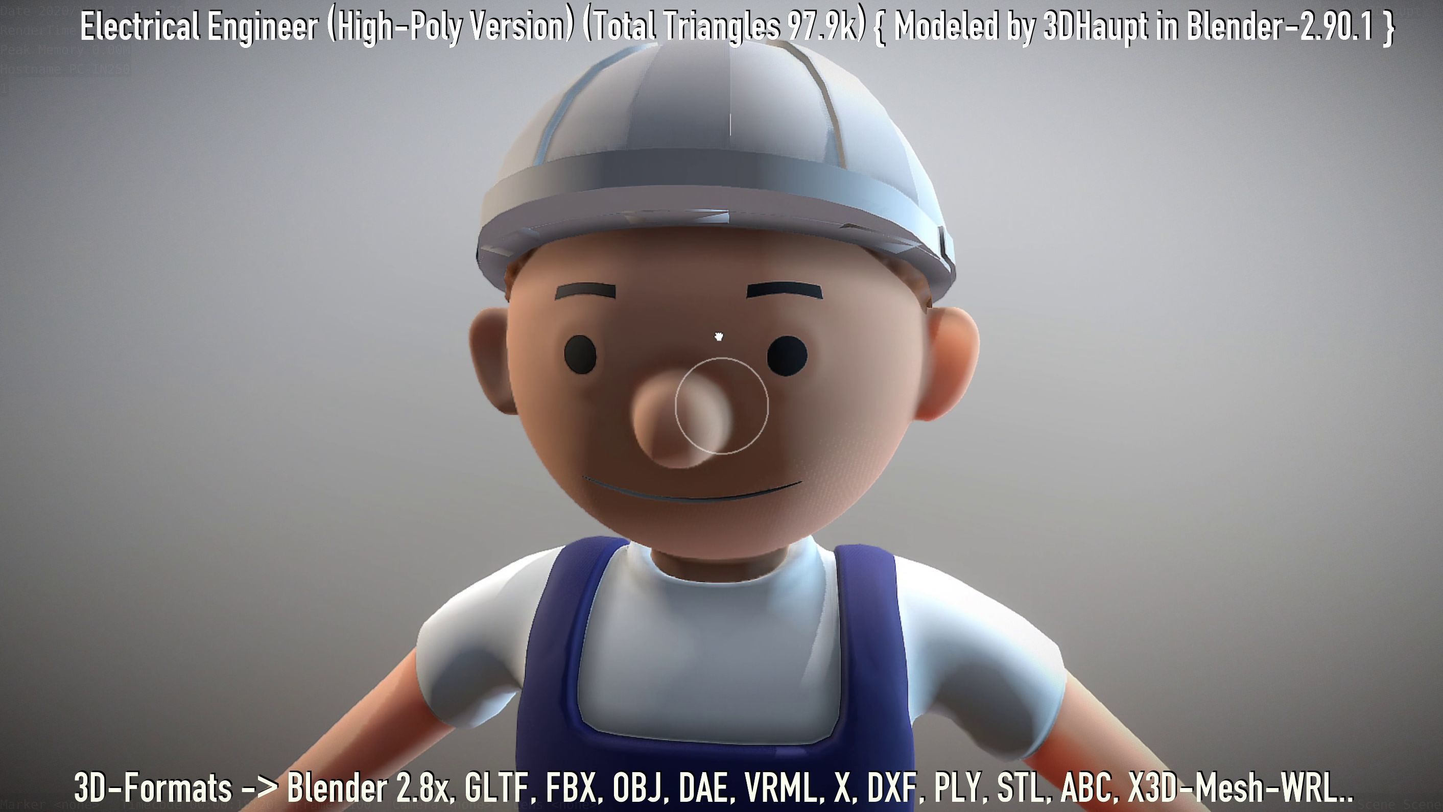 Electrical Engineer High-Poly Version Not Rigged 3D model_44