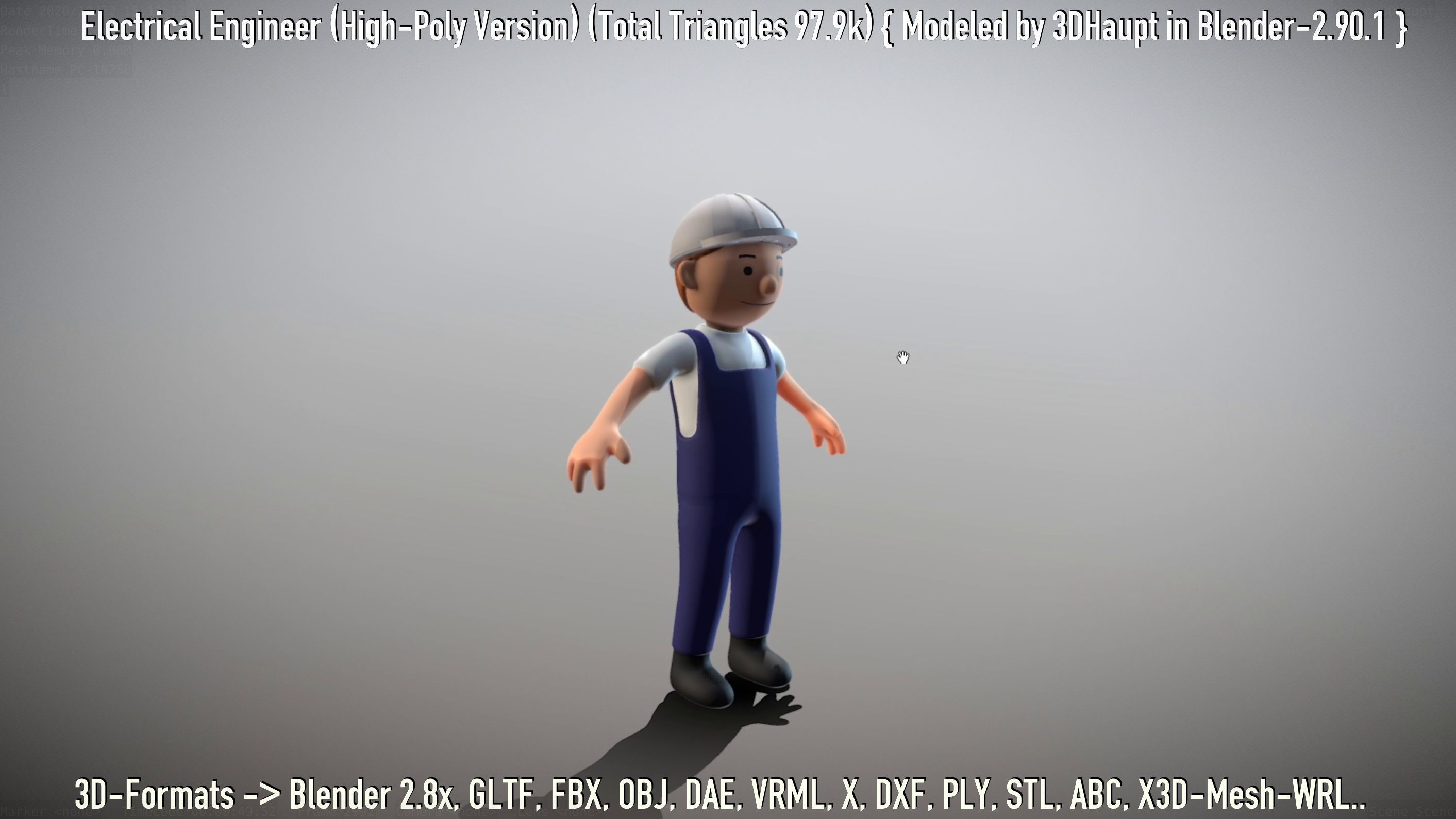 Electrical Engineer High-Poly Version Not Rigged 3D model_135