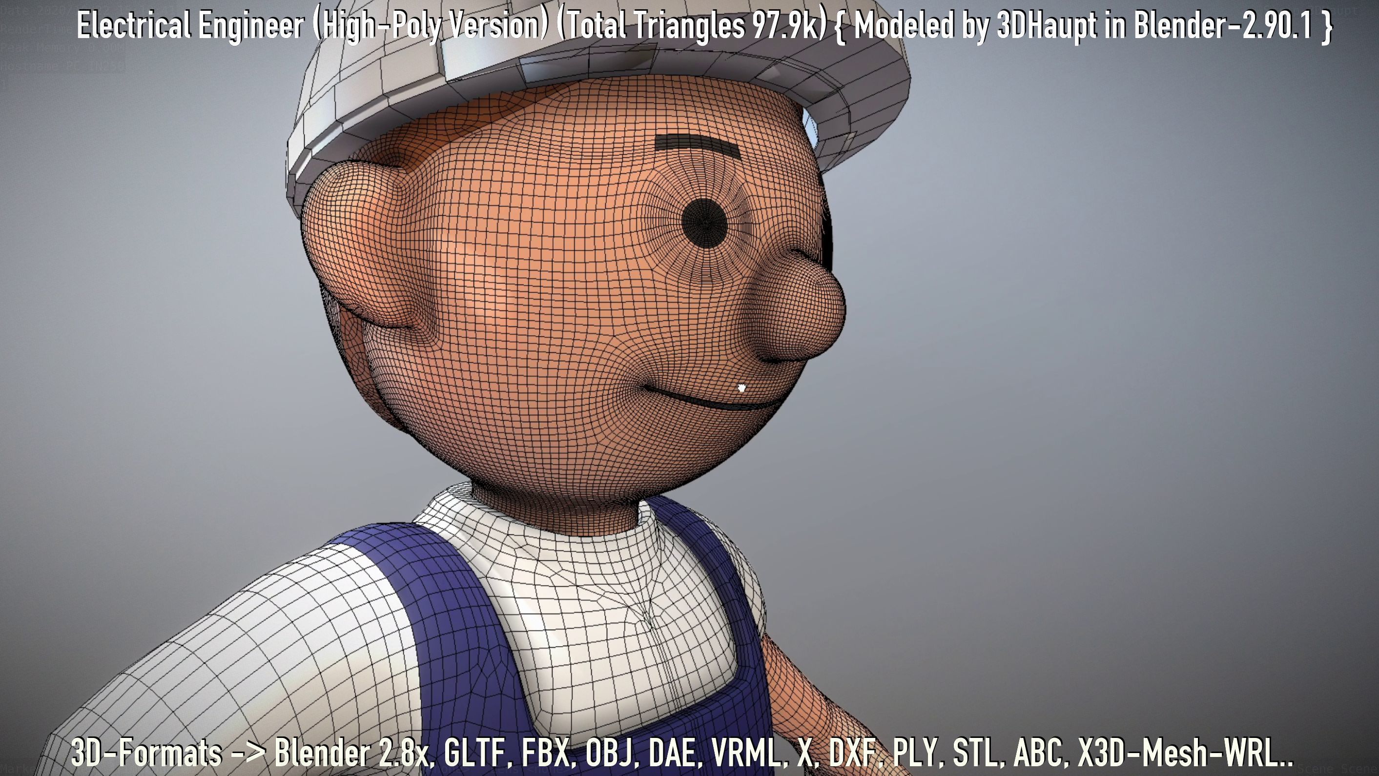 Electrical Engineer High-Poly Version Not Rigged 3D model_13