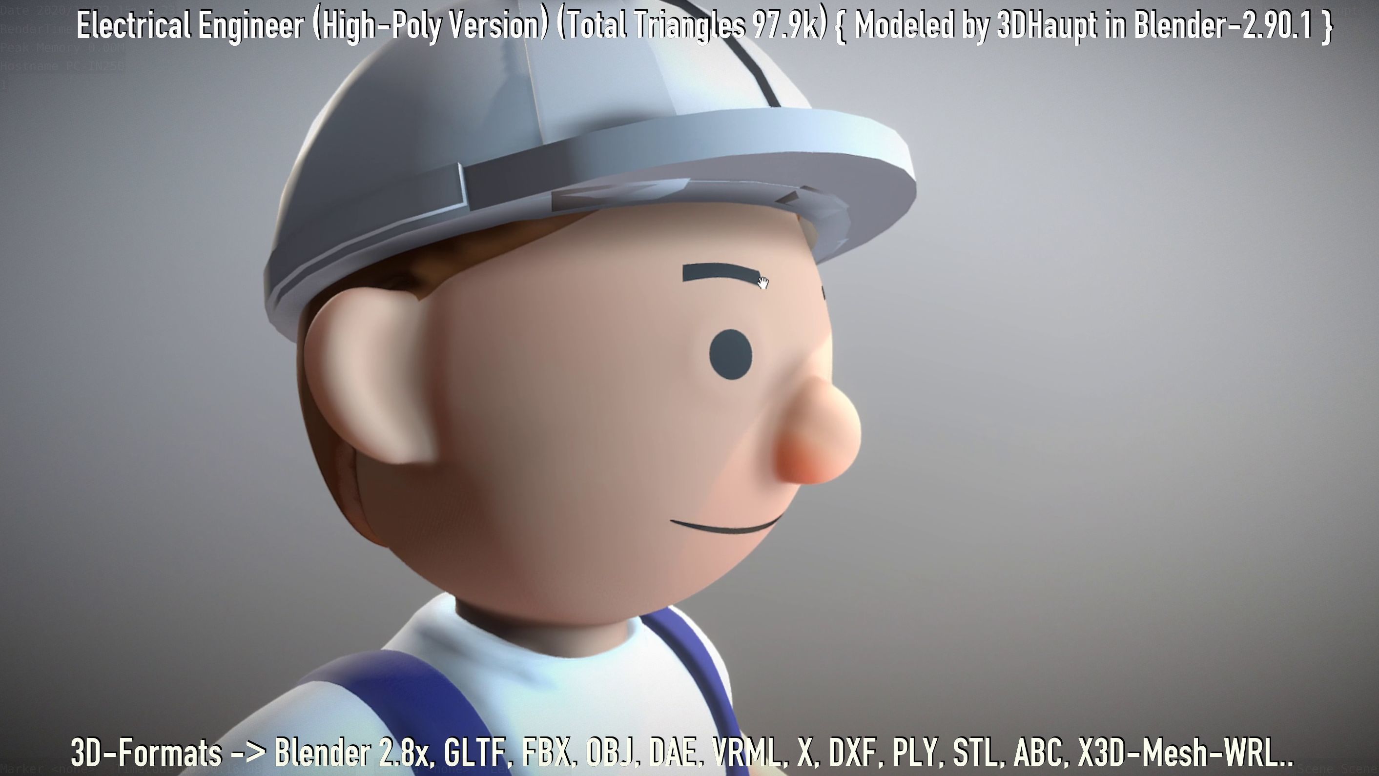 Electrical Engineer High-Poly Version Not Rigged 3D model_33