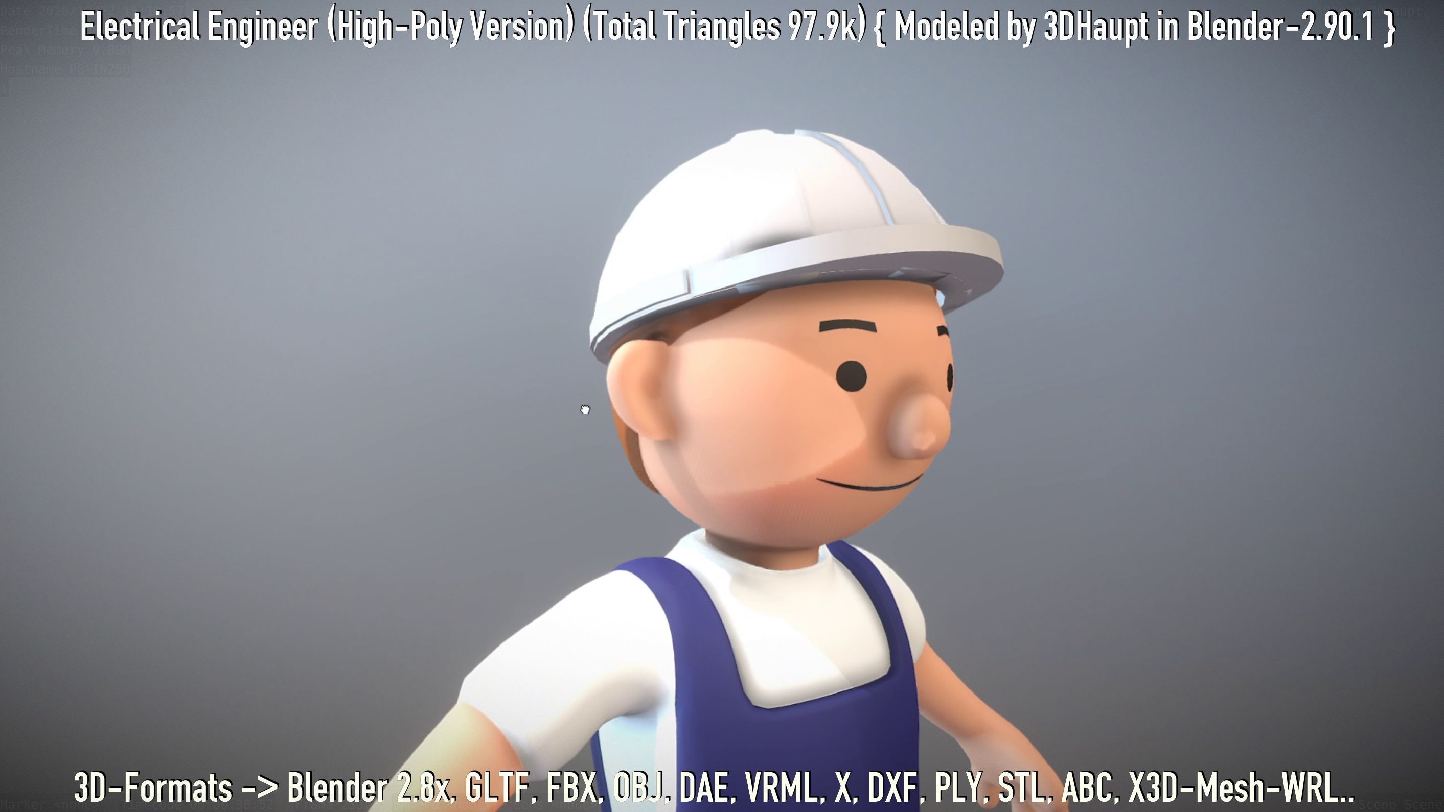 Electrical Engineer High-Poly Version Not Rigged 3D model_150