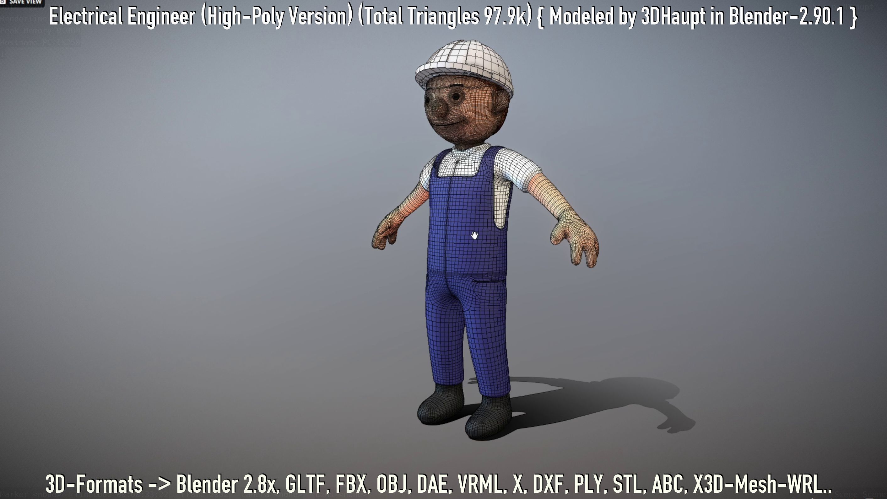 Electrical Engineer High-Poly Version Not Rigged 3D model_59
