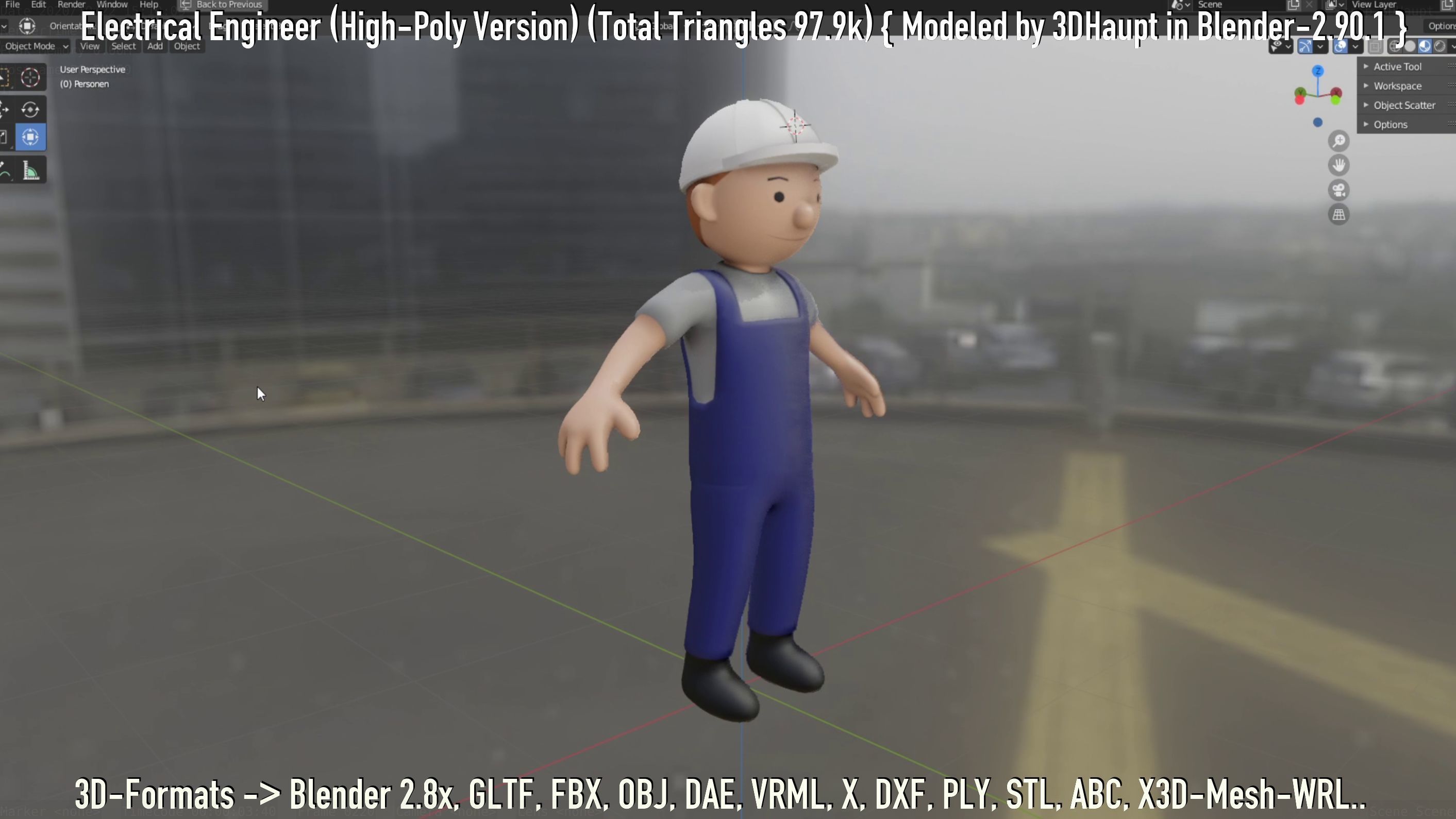 Electrical Engineer High-Poly Version Not Rigged 3D model_111
