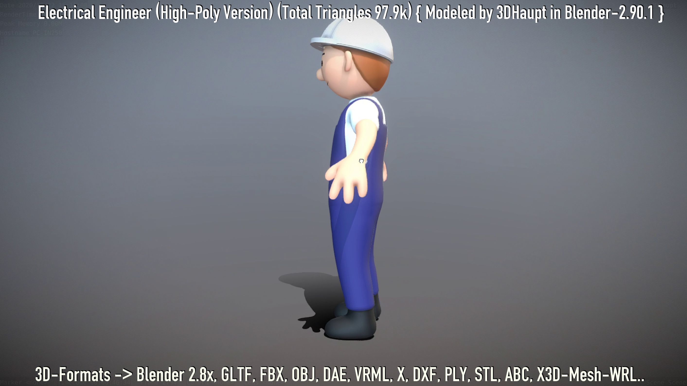 Electrical Engineer High-Poly Version Not Rigged 3D model_118