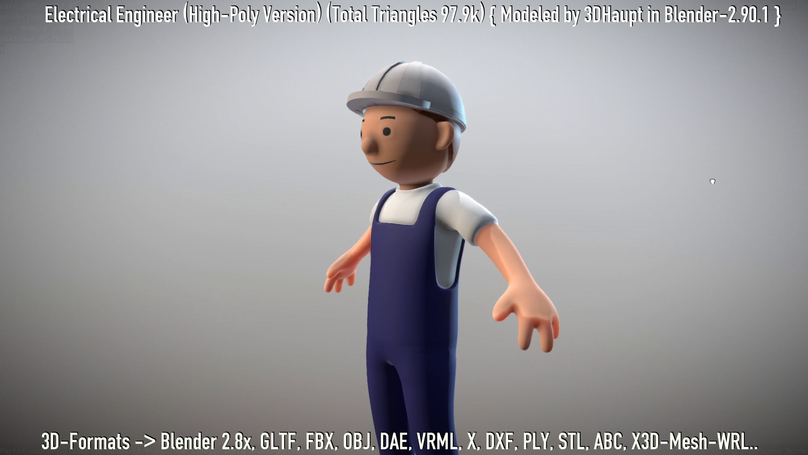 Electrical Engineer High-Poly Version Not Rigged 3D model_78
