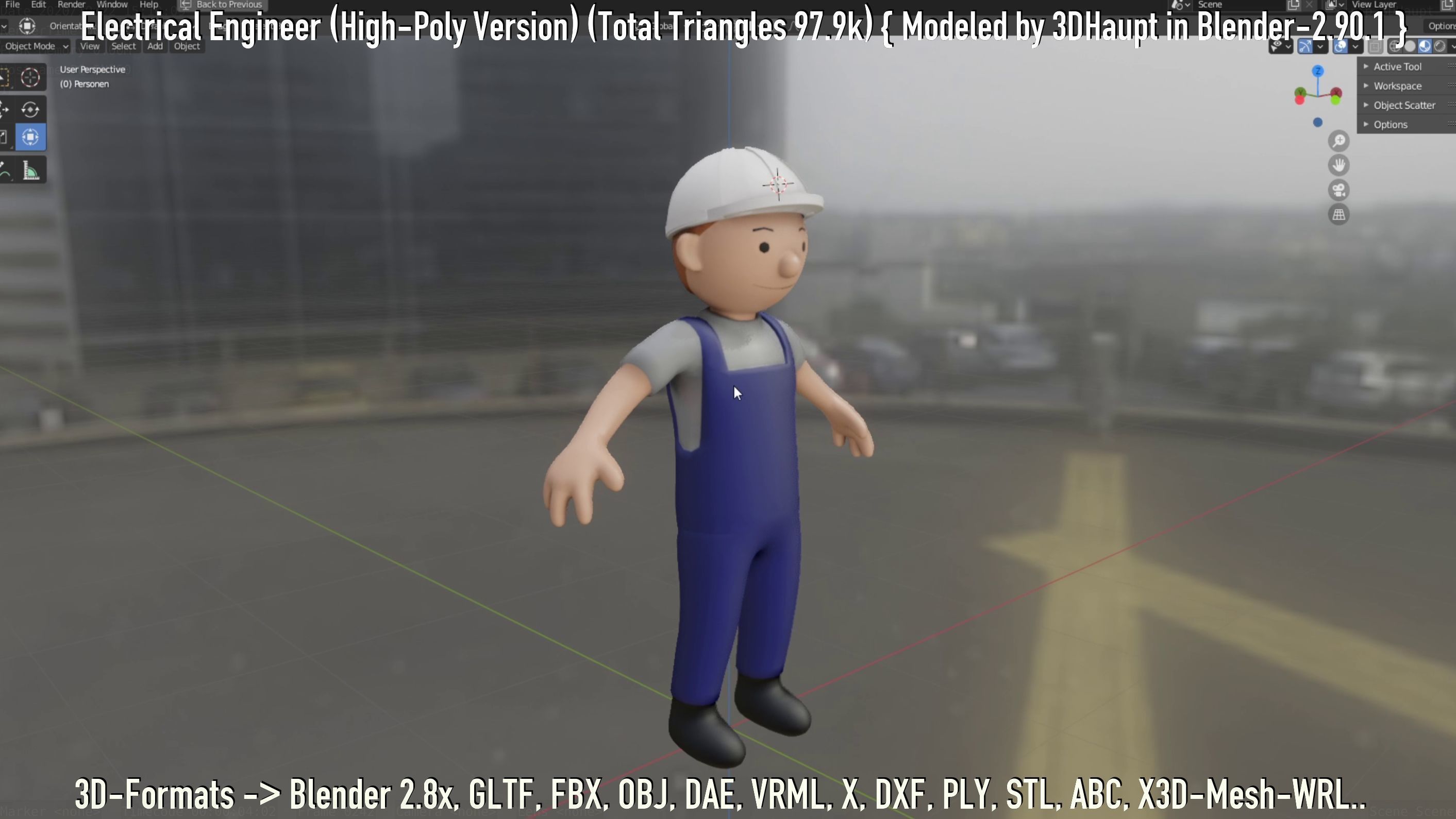 Electrical Engineer High-Poly Version Not Rigged 3D model_144
