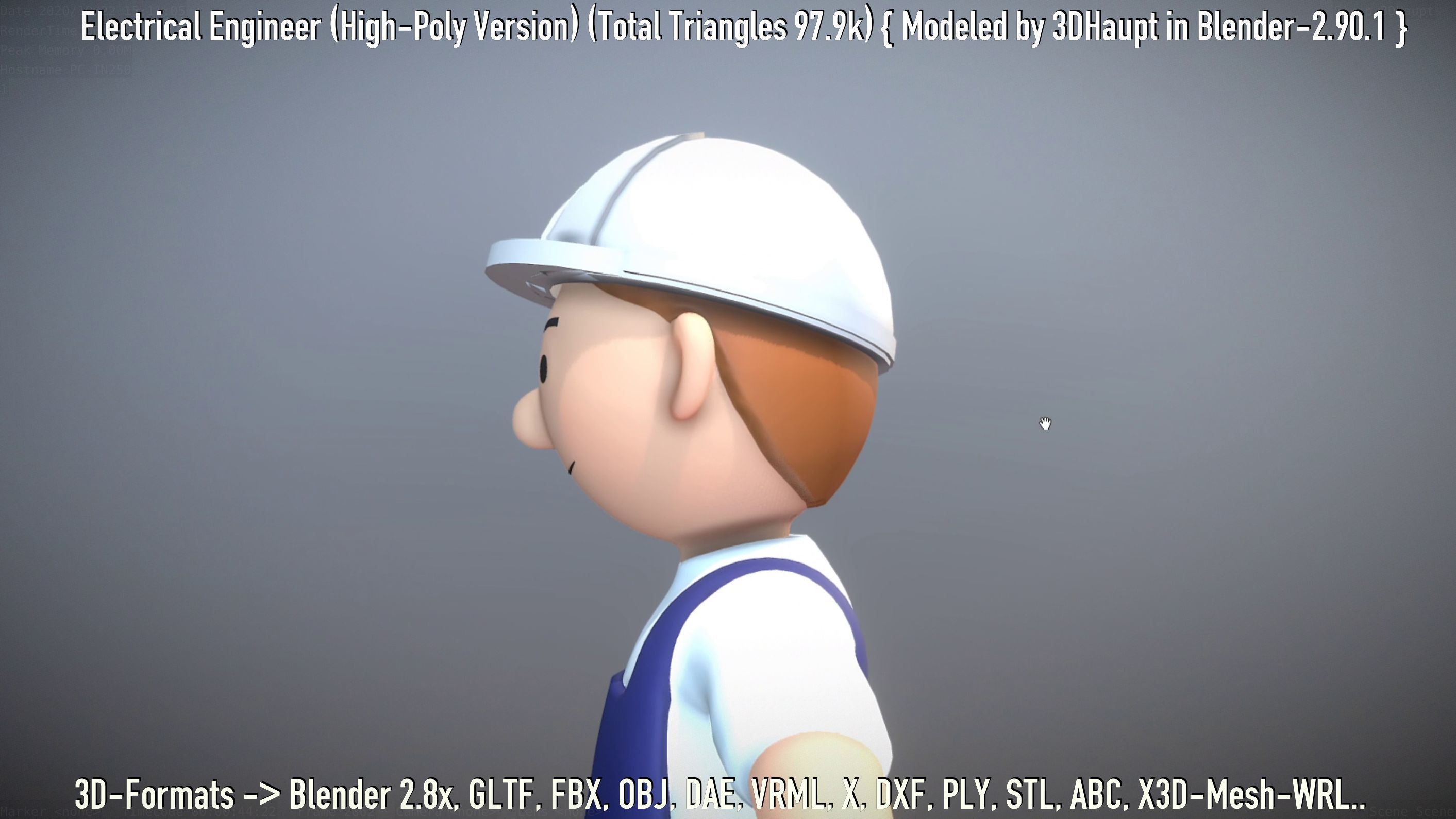 Electrical Engineer High-Poly Version Not Rigged 3D model_82