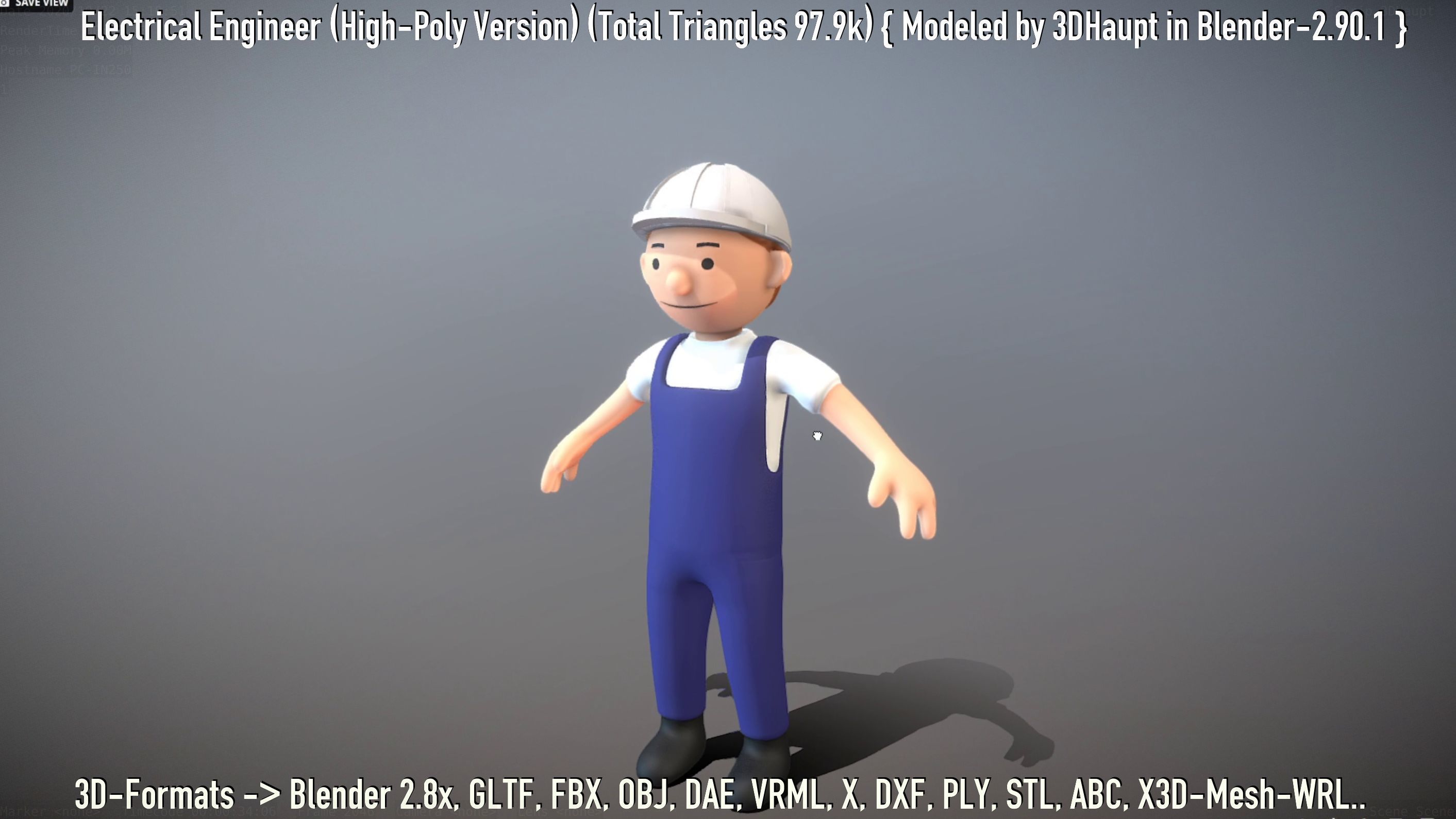 Electrical Engineer High-Poly Version Not Rigged 3D model_106