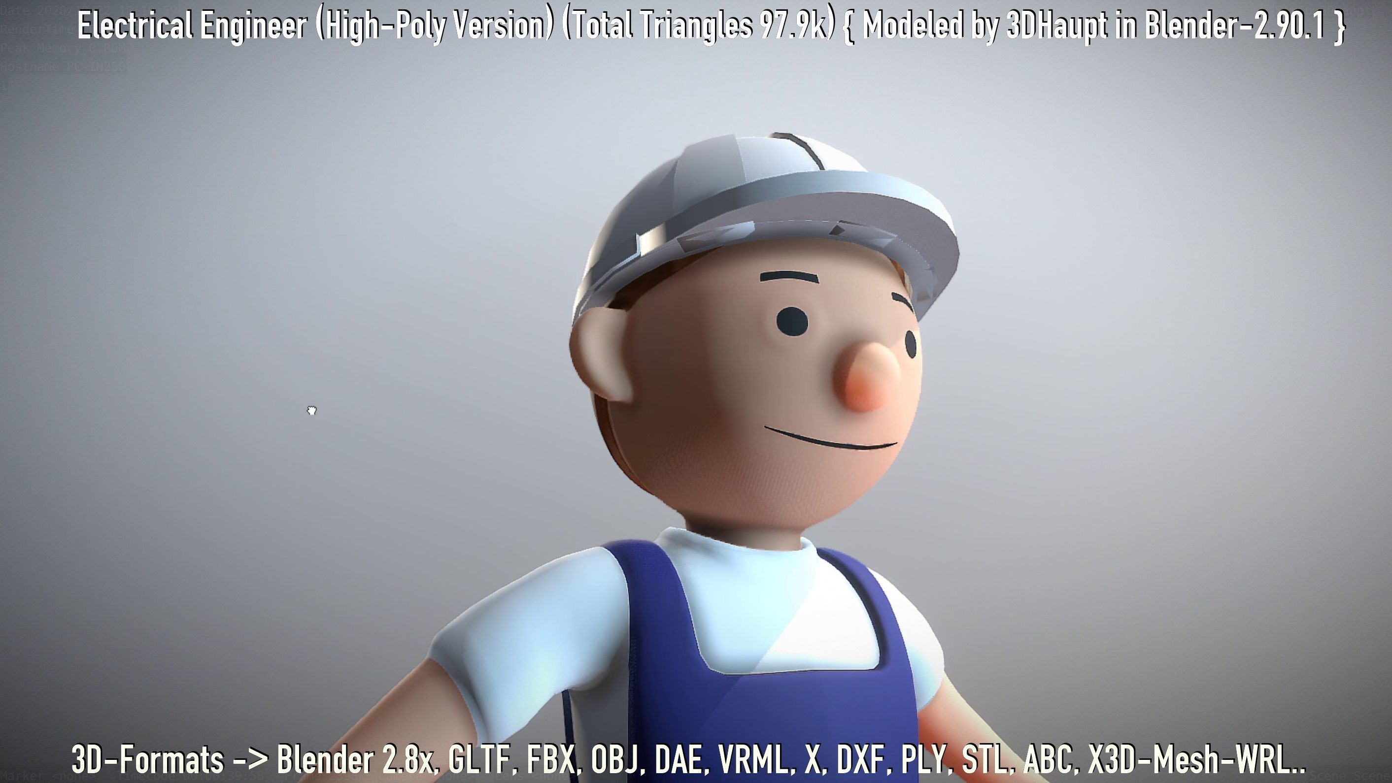 Electrical Engineer High-Poly Version Not Rigged 3D model_91