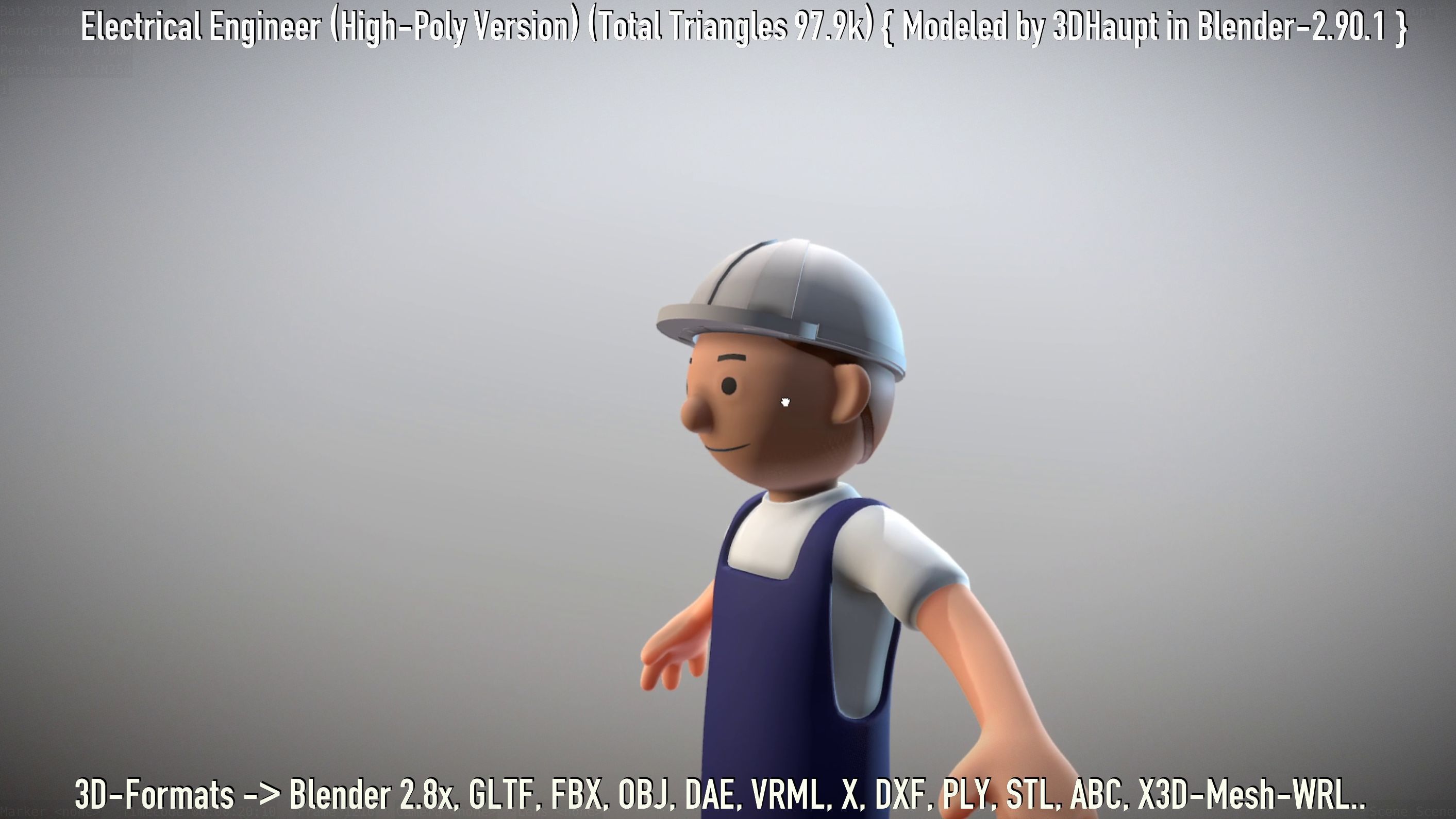 Electrical Engineer High-Poly Version Not Rigged 3D model_141