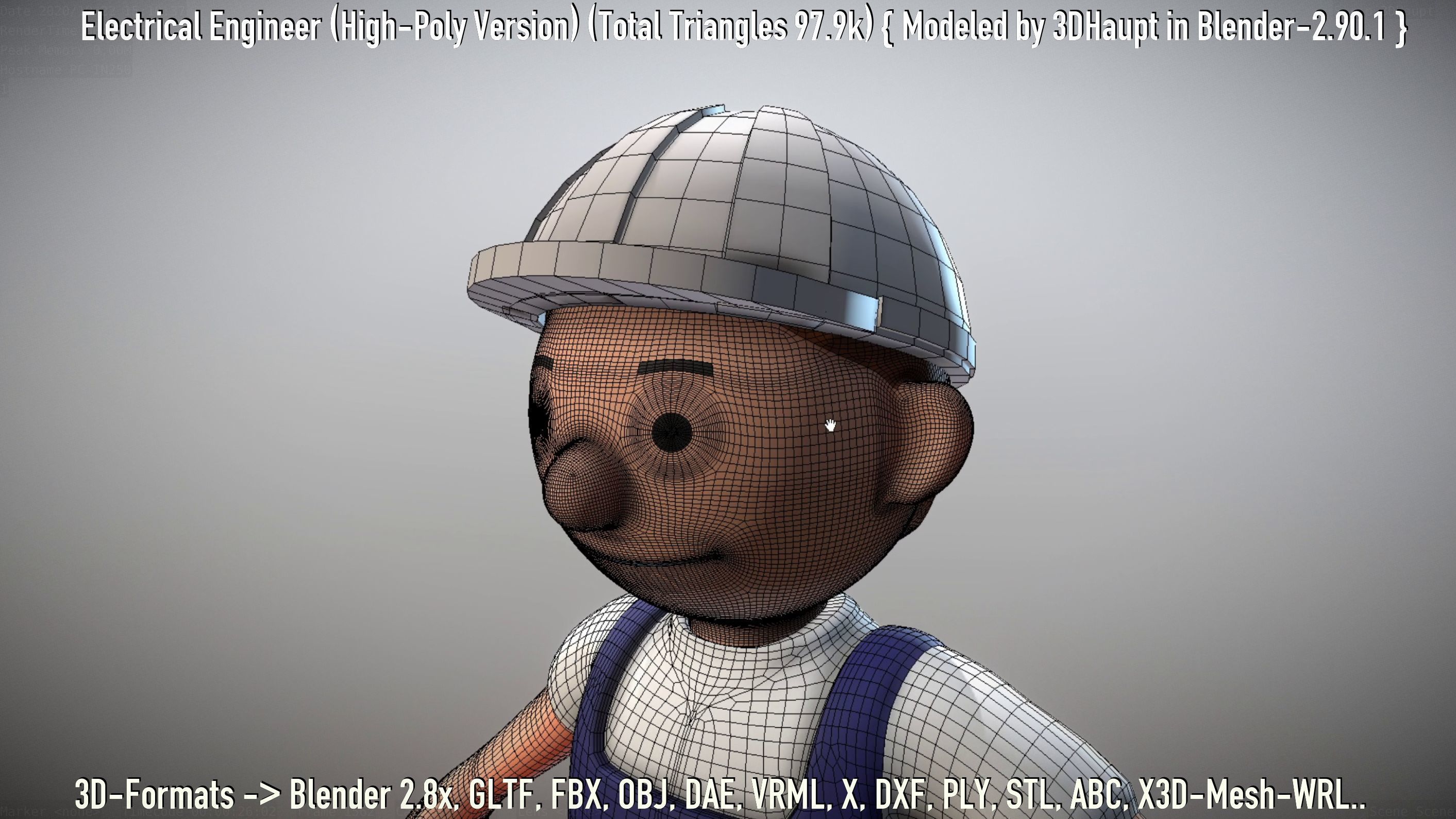 Electrical Engineer High-Poly Version Not Rigged 3D model_84