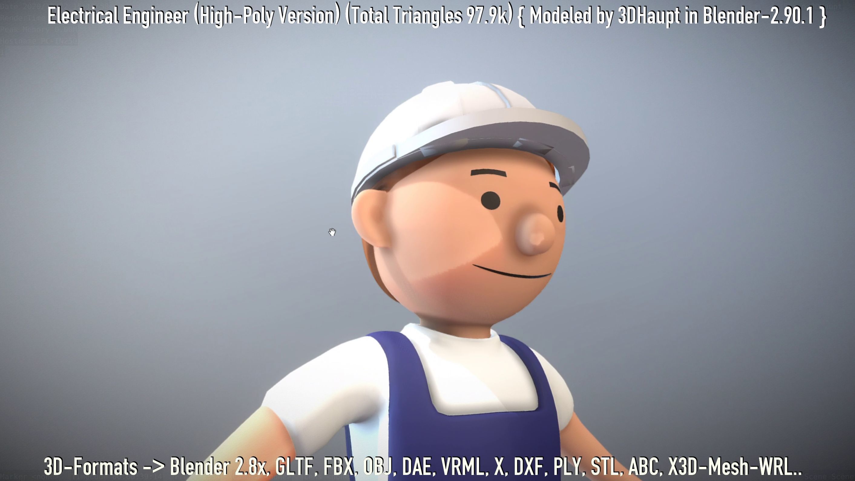 Electrical Engineer High-Poly Version Not Rigged 3D model_92