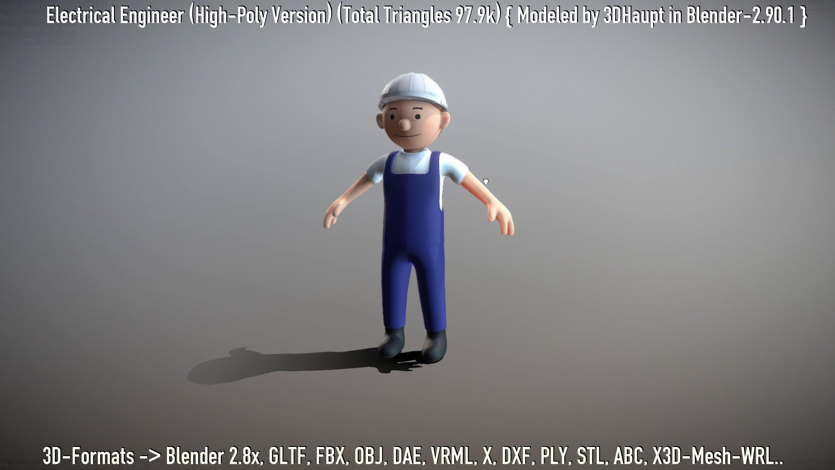 Electrical Engineer High-Poly Version Not Rigged 3D model_39