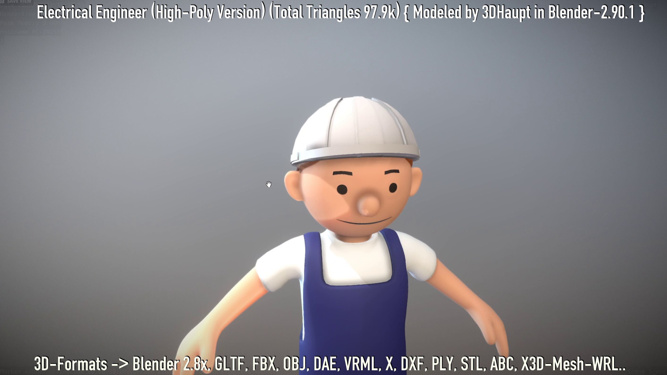Electrical Engineer High-Poly Version Not Rigged 3D model_61