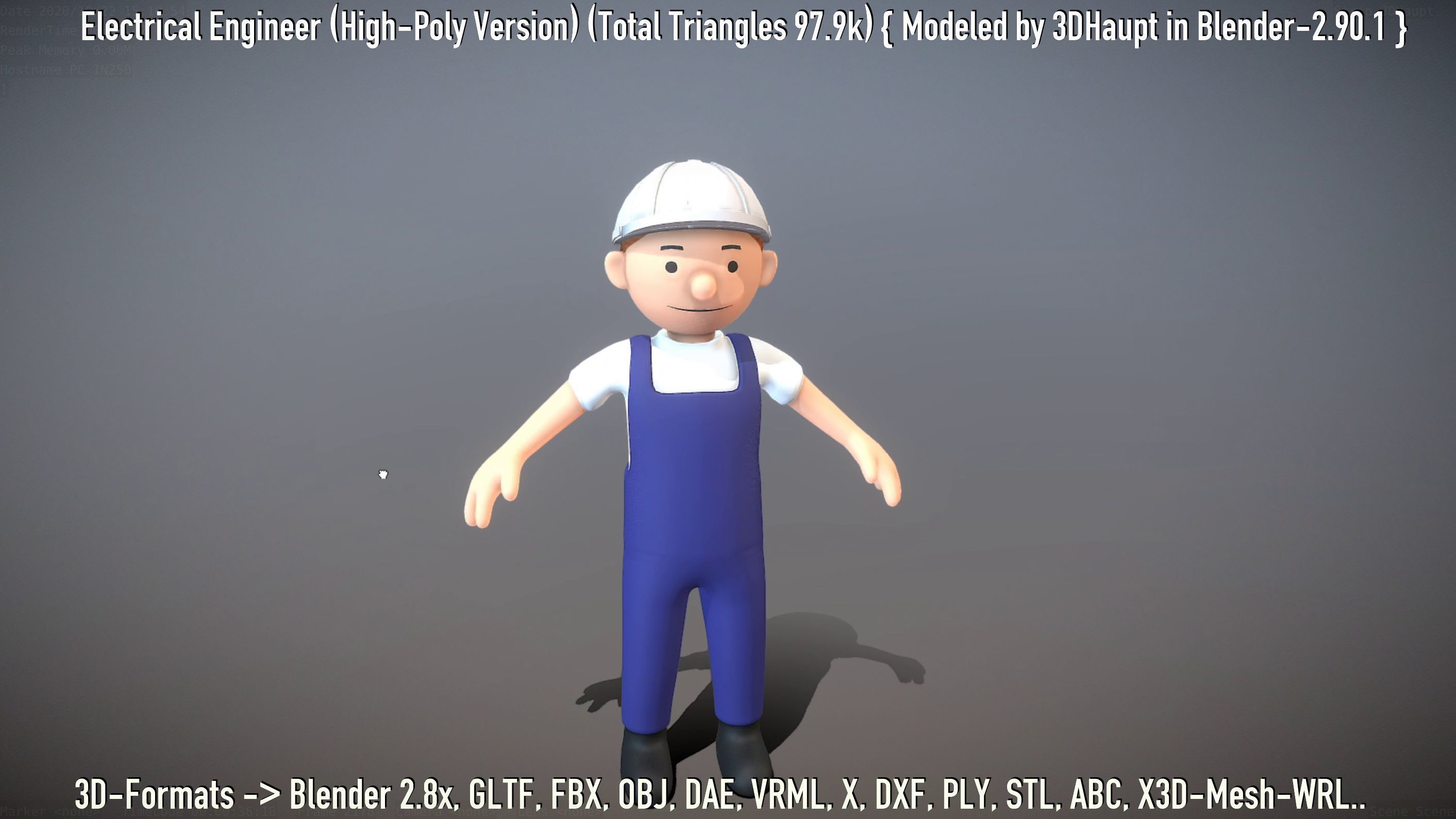 Electrical Engineer High-Poly Version Not Rigged 3D model_125