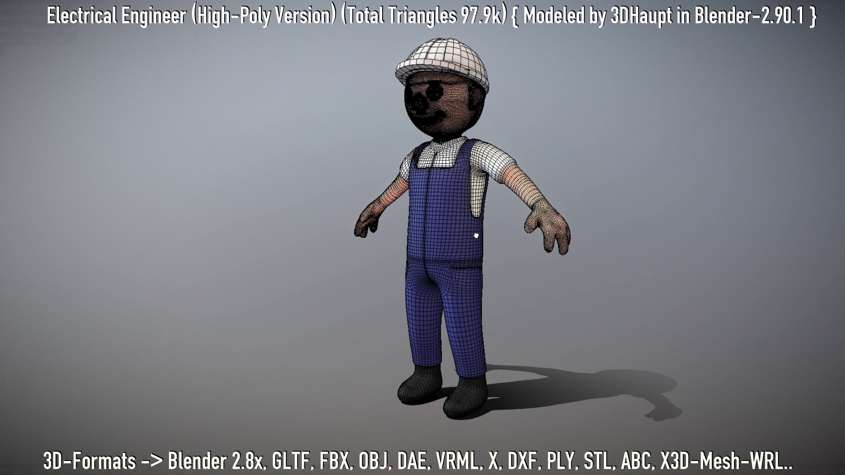 Electrical Engineer High-Poly Version Not Rigged 3D model_15