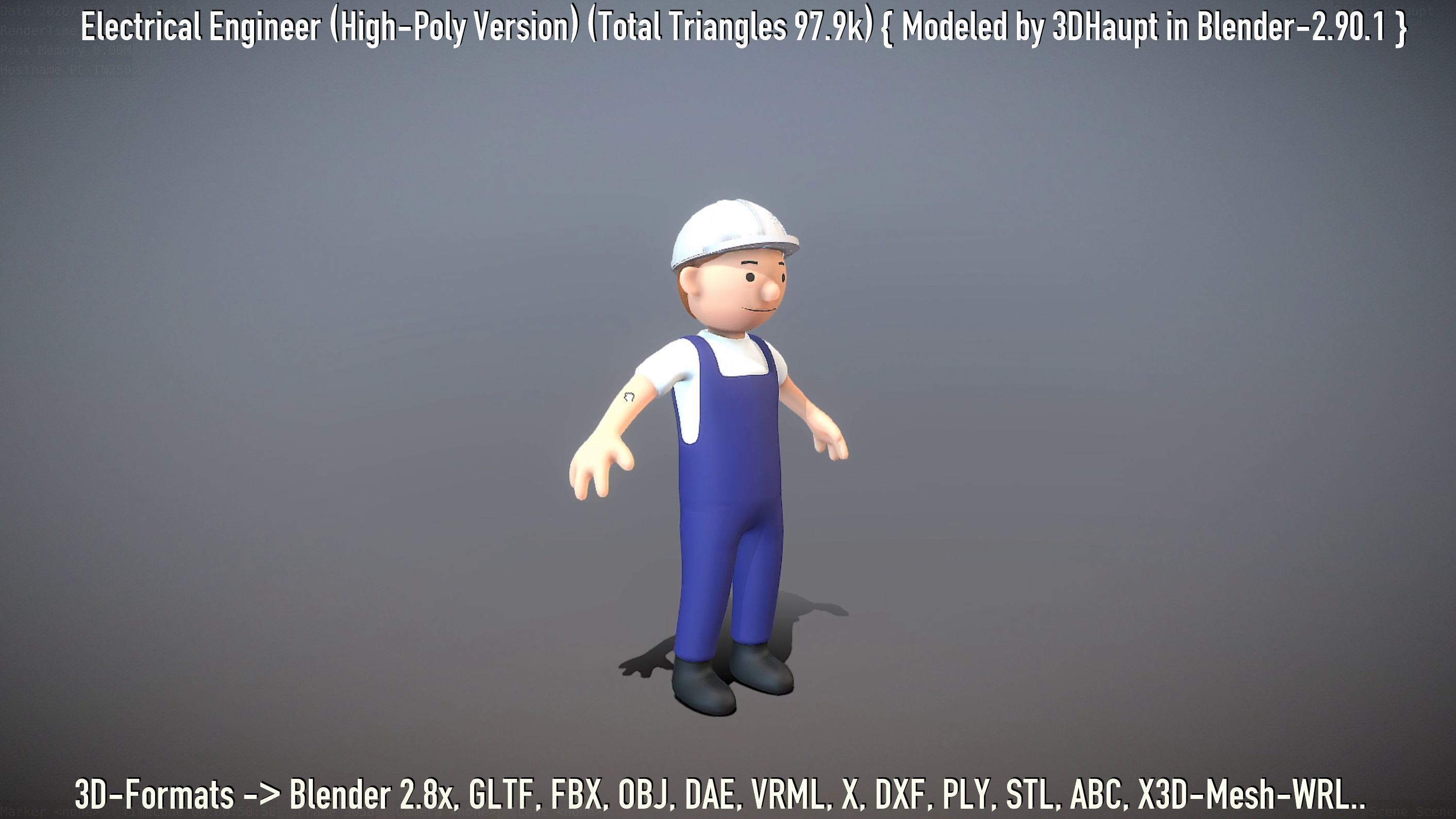 Electrical Engineer High-Poly Version Not Rigged 3D model_20