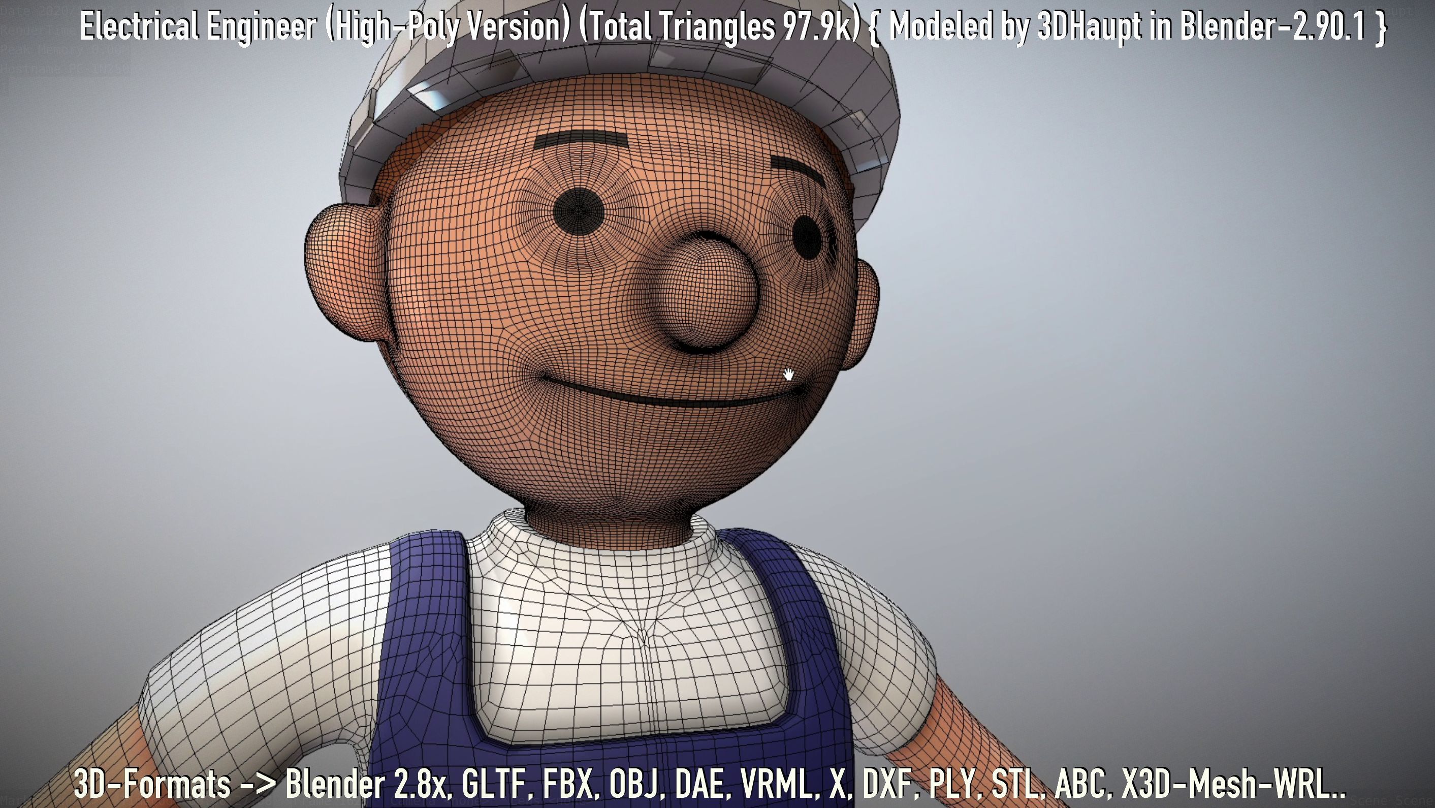 Electrical Engineer High-Poly Version Not Rigged 3D model_12