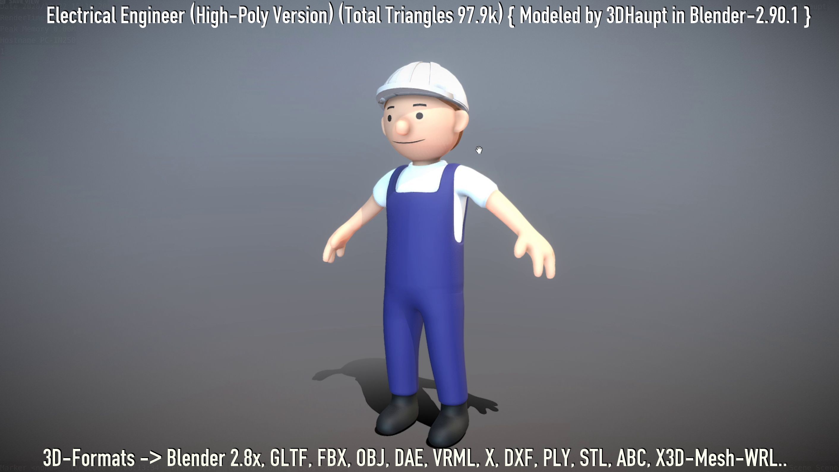 Electrical Engineer High-Poly Version Not Rigged 3D model_29