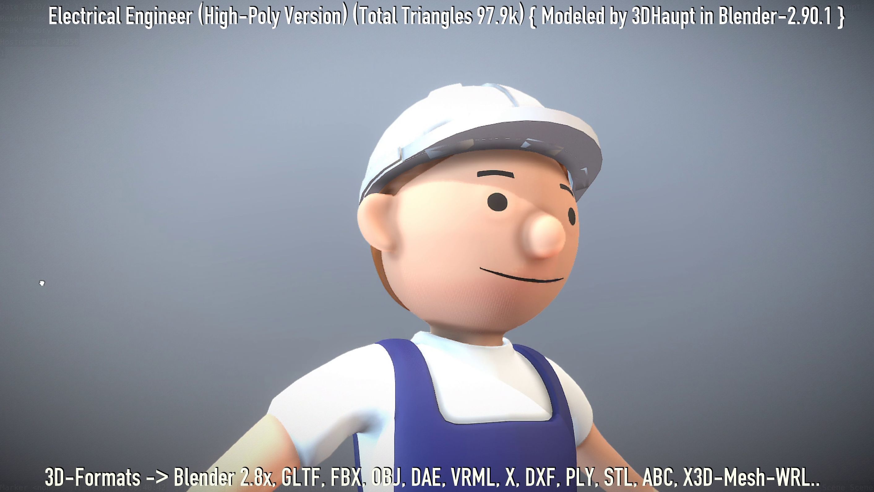 Electrical Engineer High-Poly Version Not Rigged 3D model_87