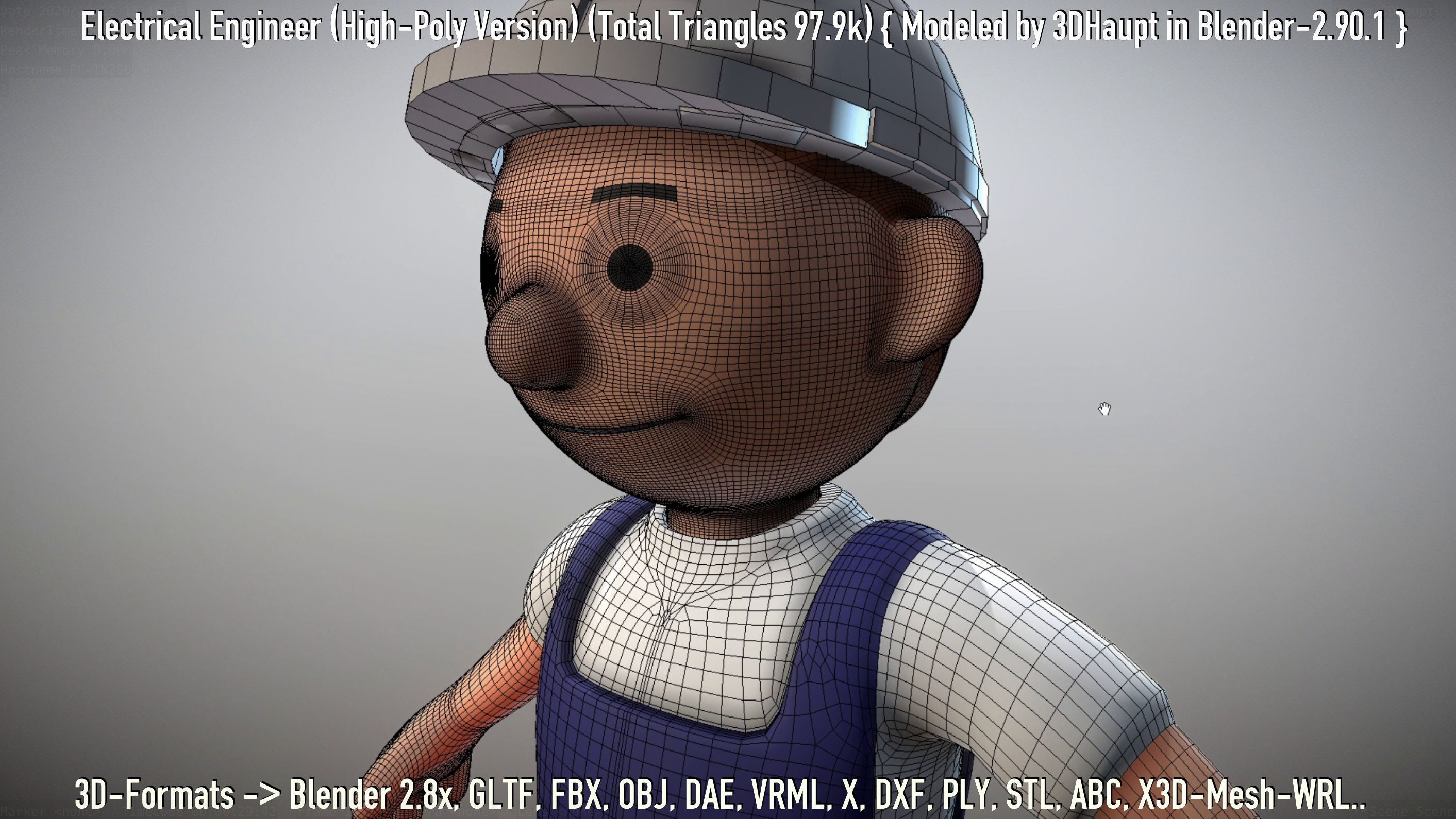 Electrical Engineer High-Poly Version Not Rigged 3D model_80