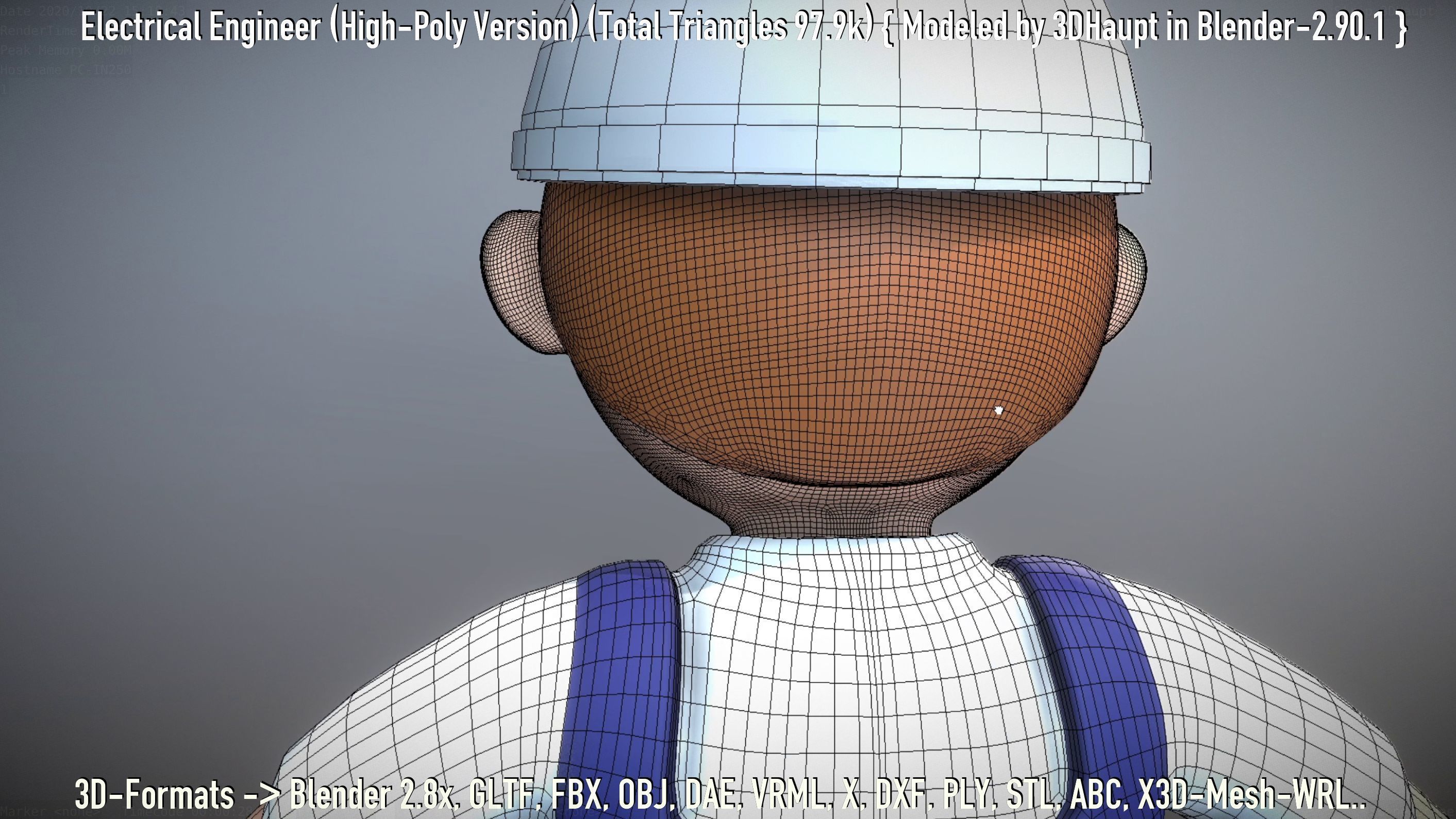 Electrical Engineer High-Poly Version Not Rigged 3D model_53