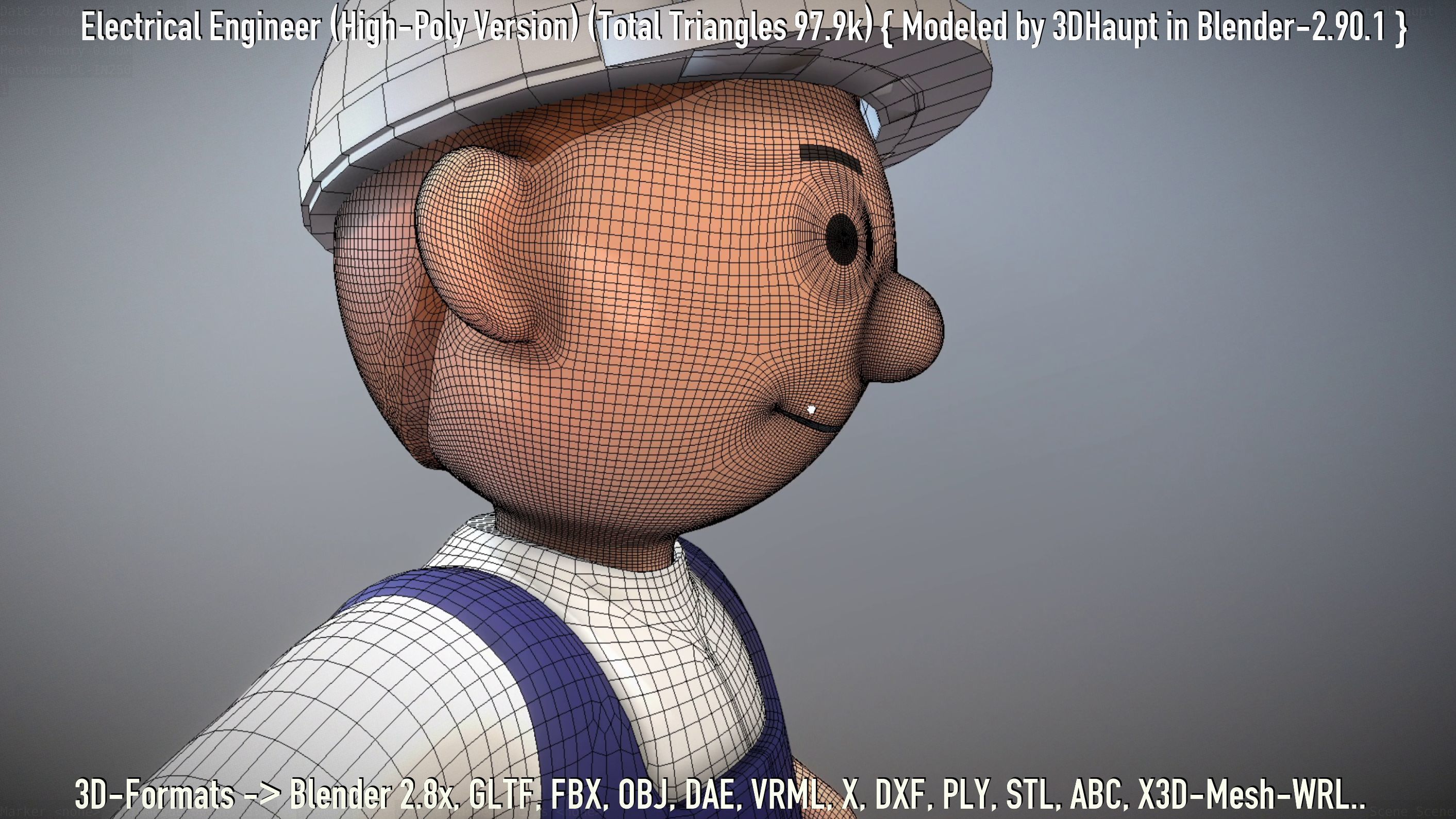 Electrical Engineer High-Poly Version Not Rigged 3D model_93