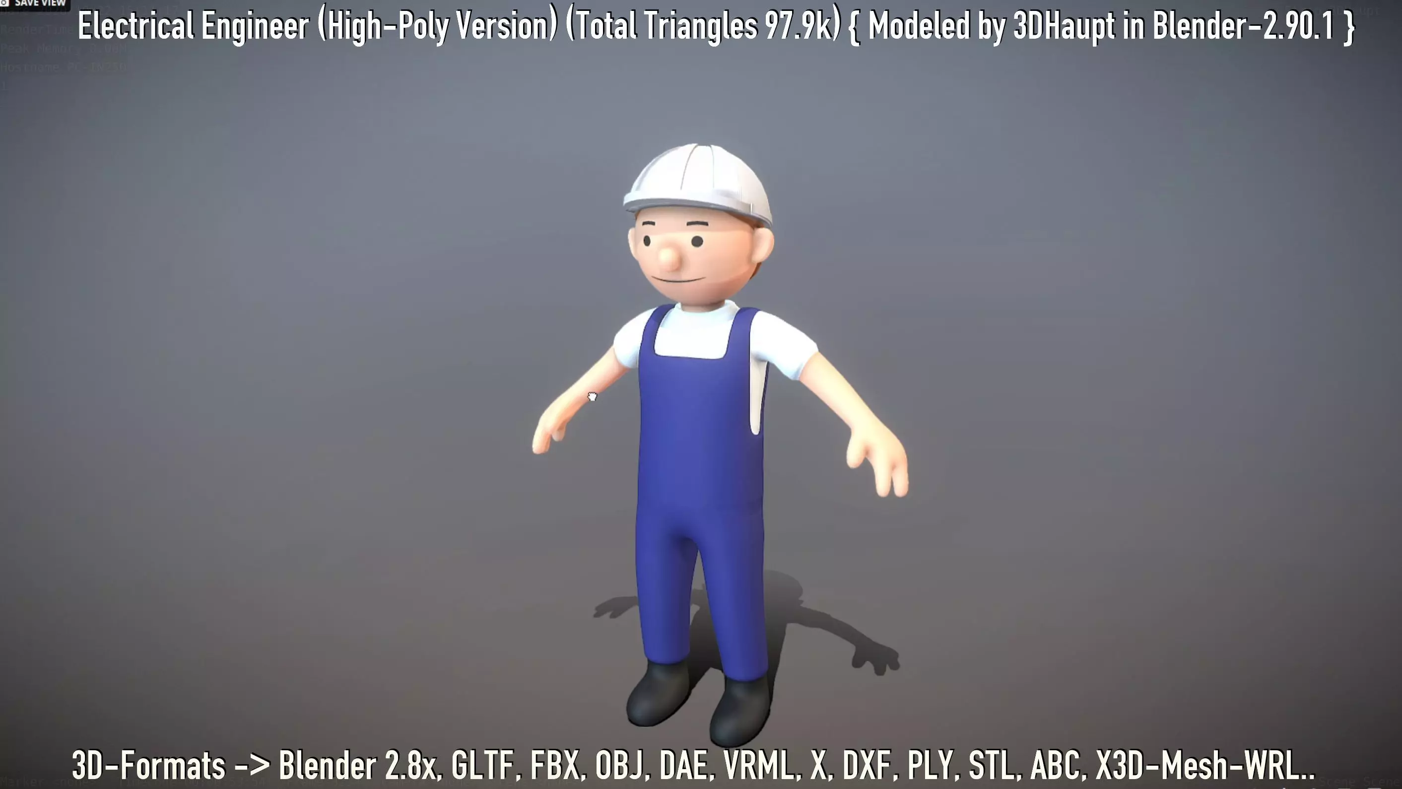 Electrical Engineer High-Poly Version Not Rigged 3D model_0