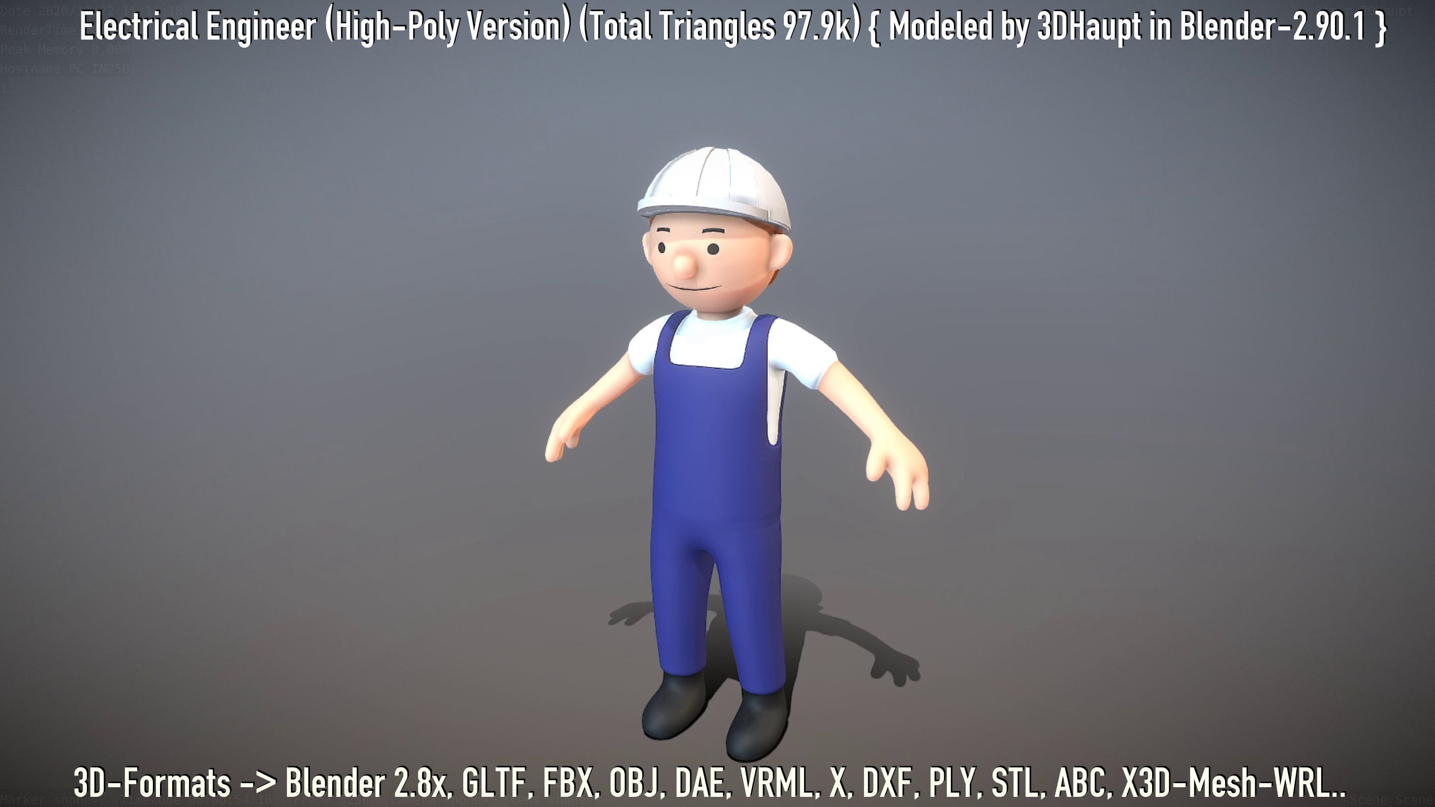 Electrical Engineer High-Poly Version Not Rigged 3D model_94