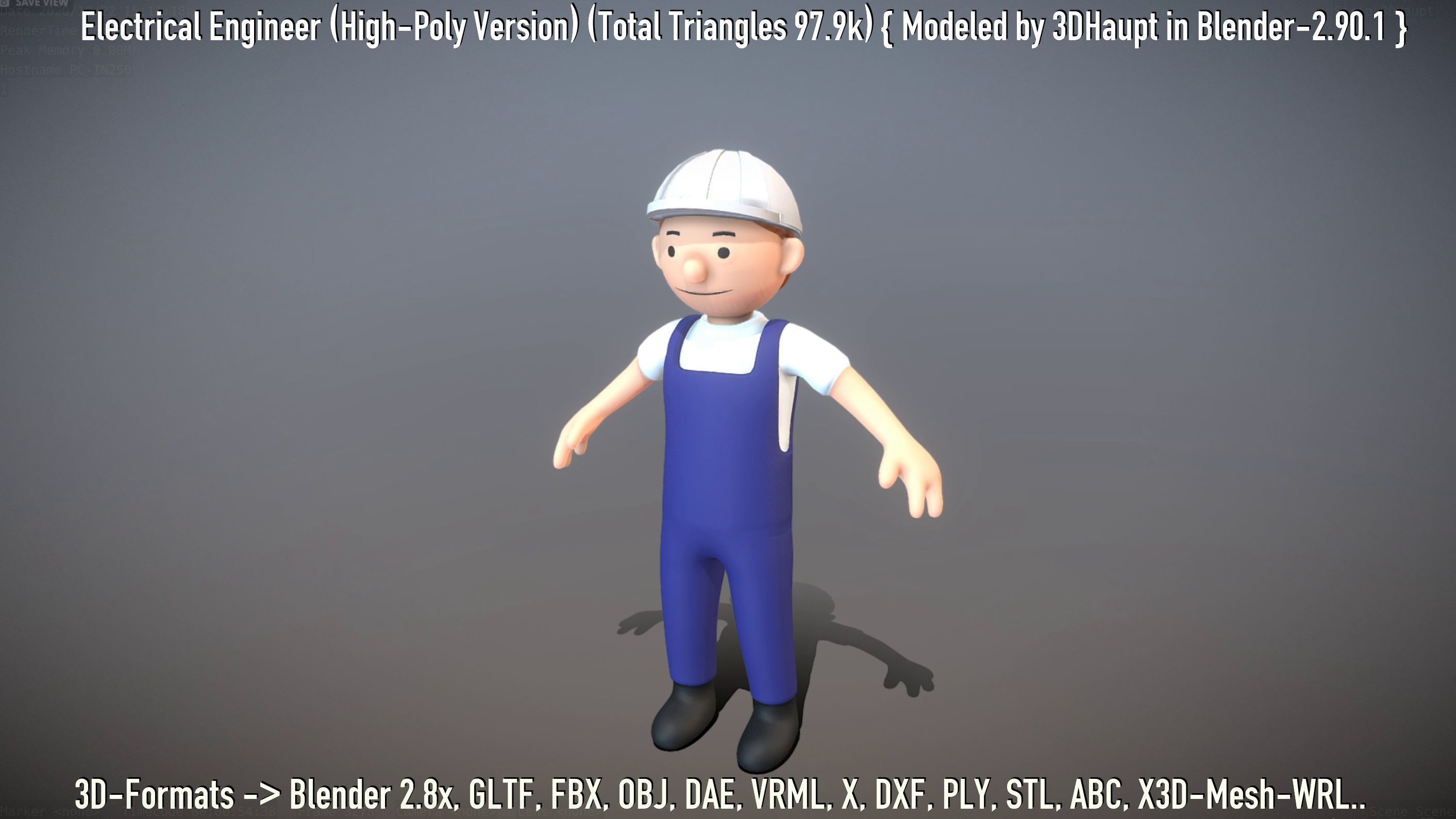 Electrical Engineer High-Poly Version Not Rigged 3D model_42