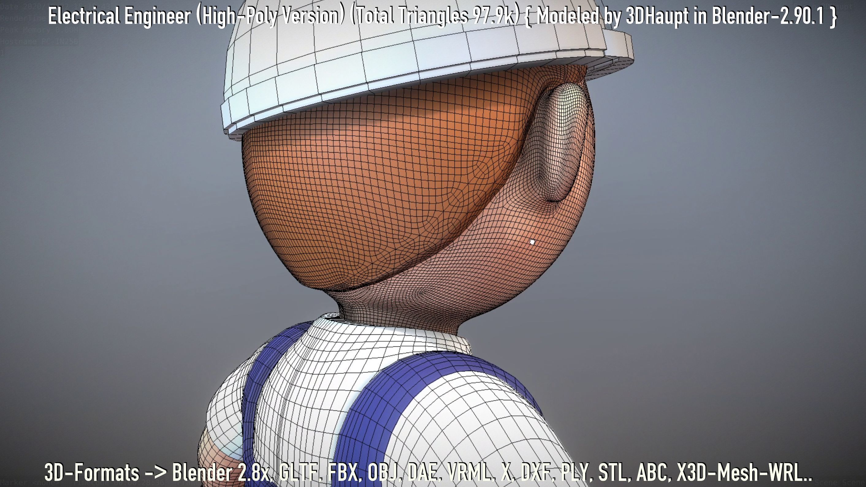 Electrical Engineer High-Poly Version Not Rigged 3D model_14