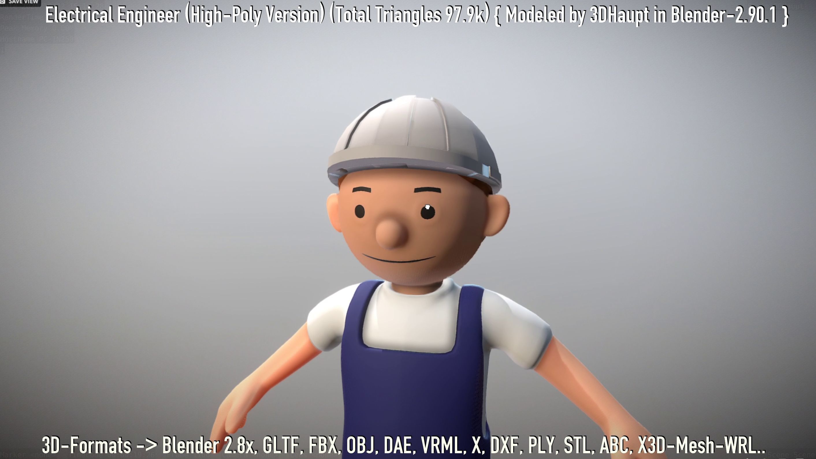 Electrical Engineer High-Poly Version Not Rigged 3D model_98