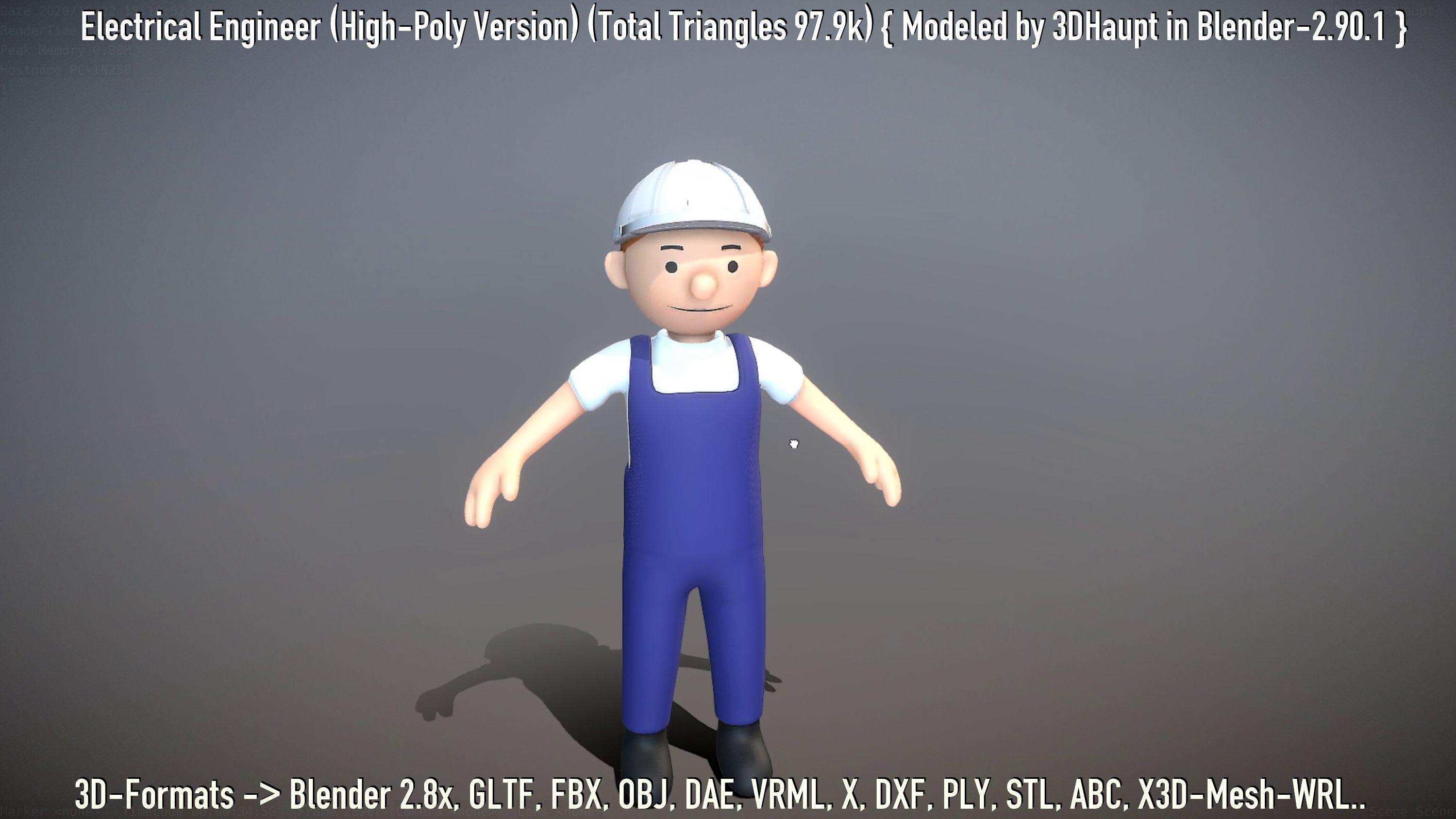 Electrical Engineer High-Poly Version Not Rigged 3D model_60