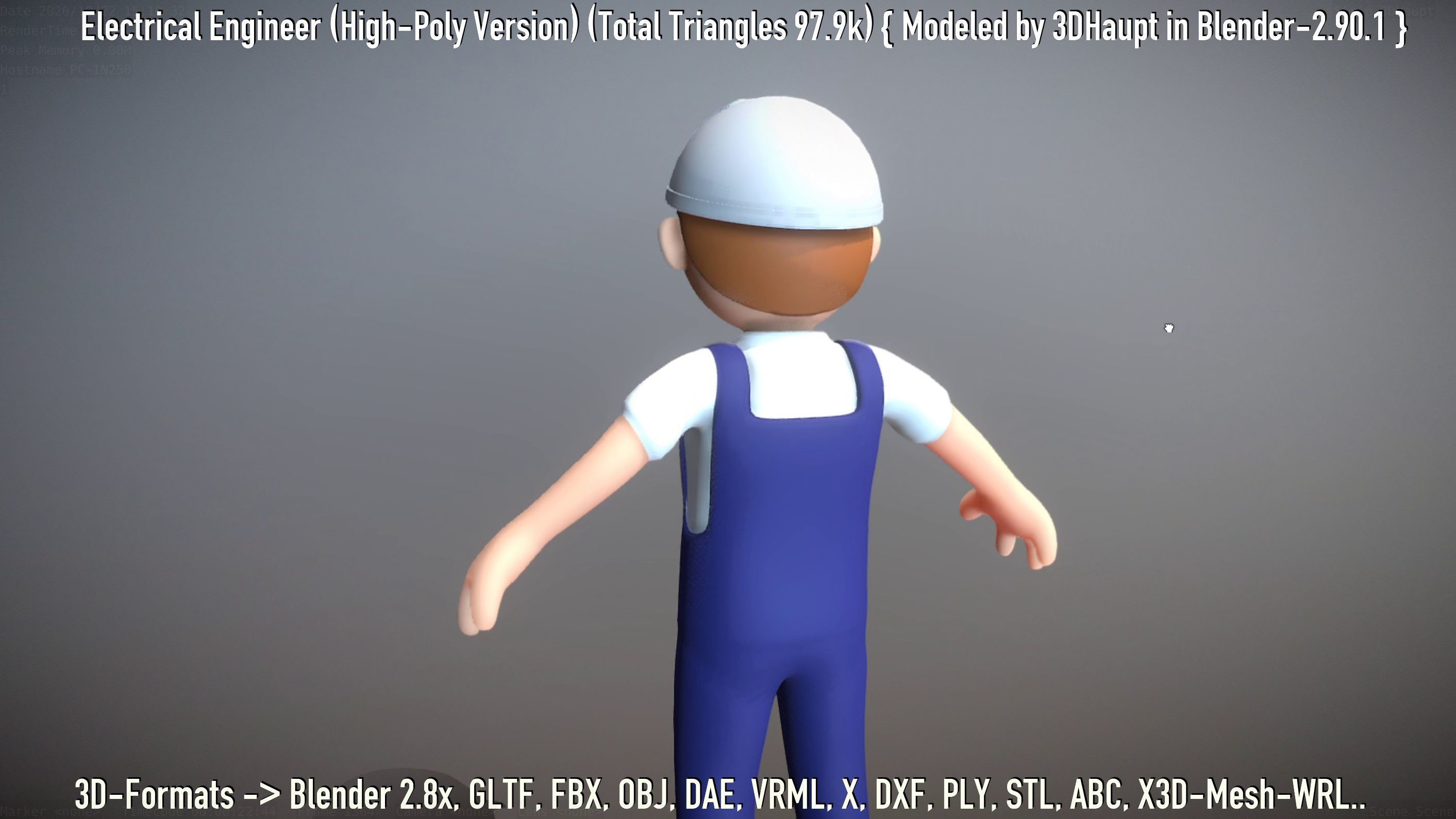 Electrical Engineer High-Poly Version Not Rigged 3D model_9